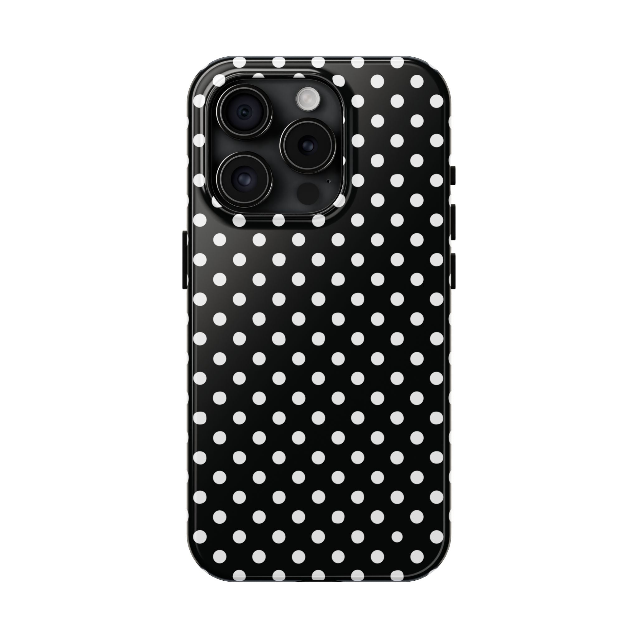 Black and White Polka Dot Phone Case  - Tough Impact-Resistant Case