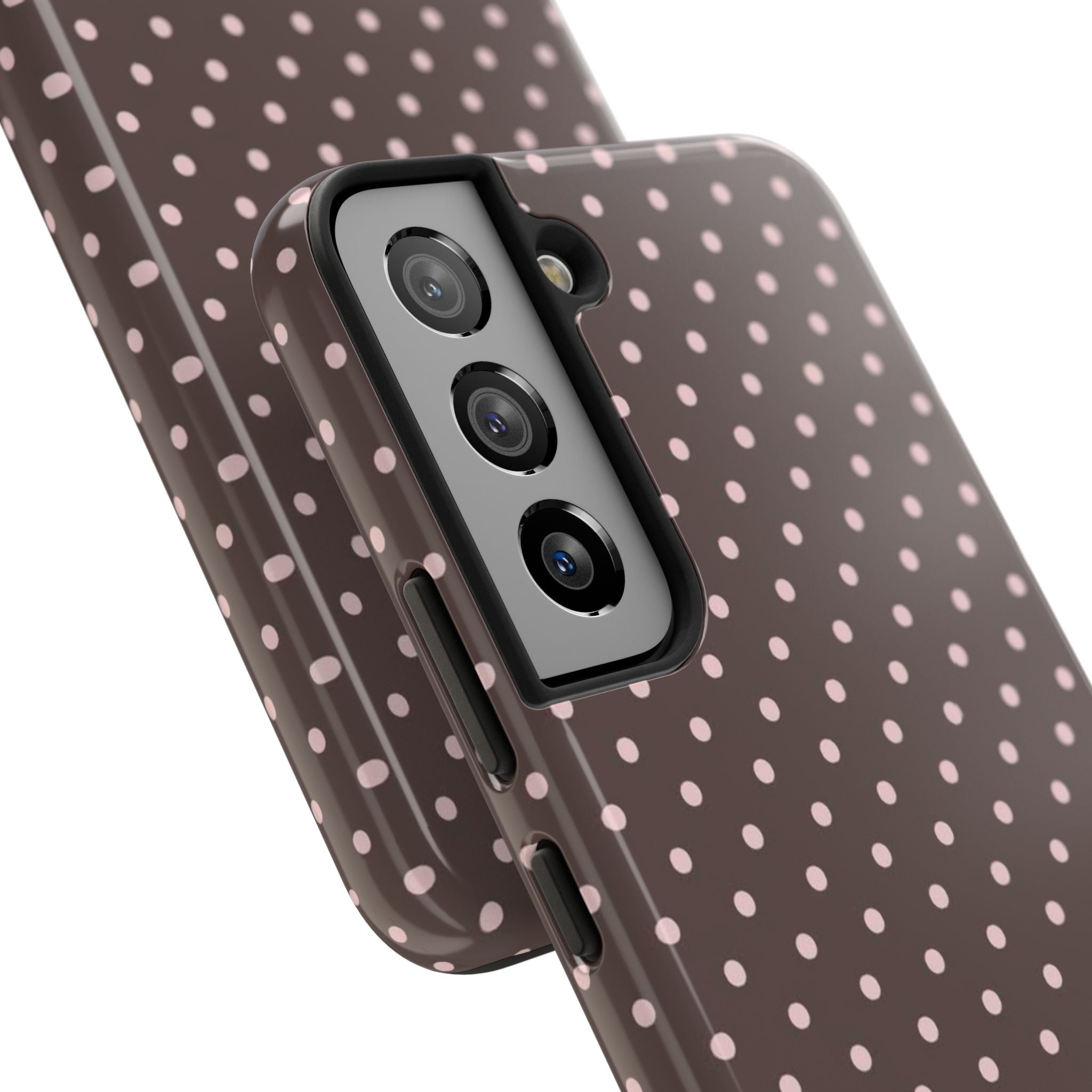 Brown with Pink Dots Phone Case  - Tough Impact-Resistant Case