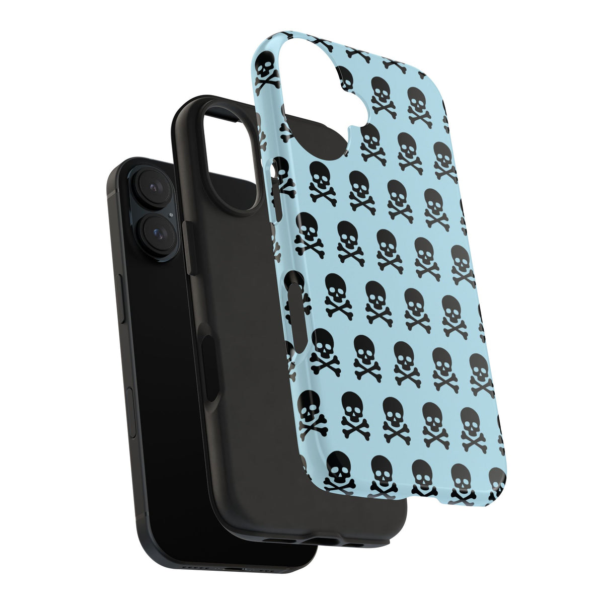 Blue Punk Skull Print Phone Case