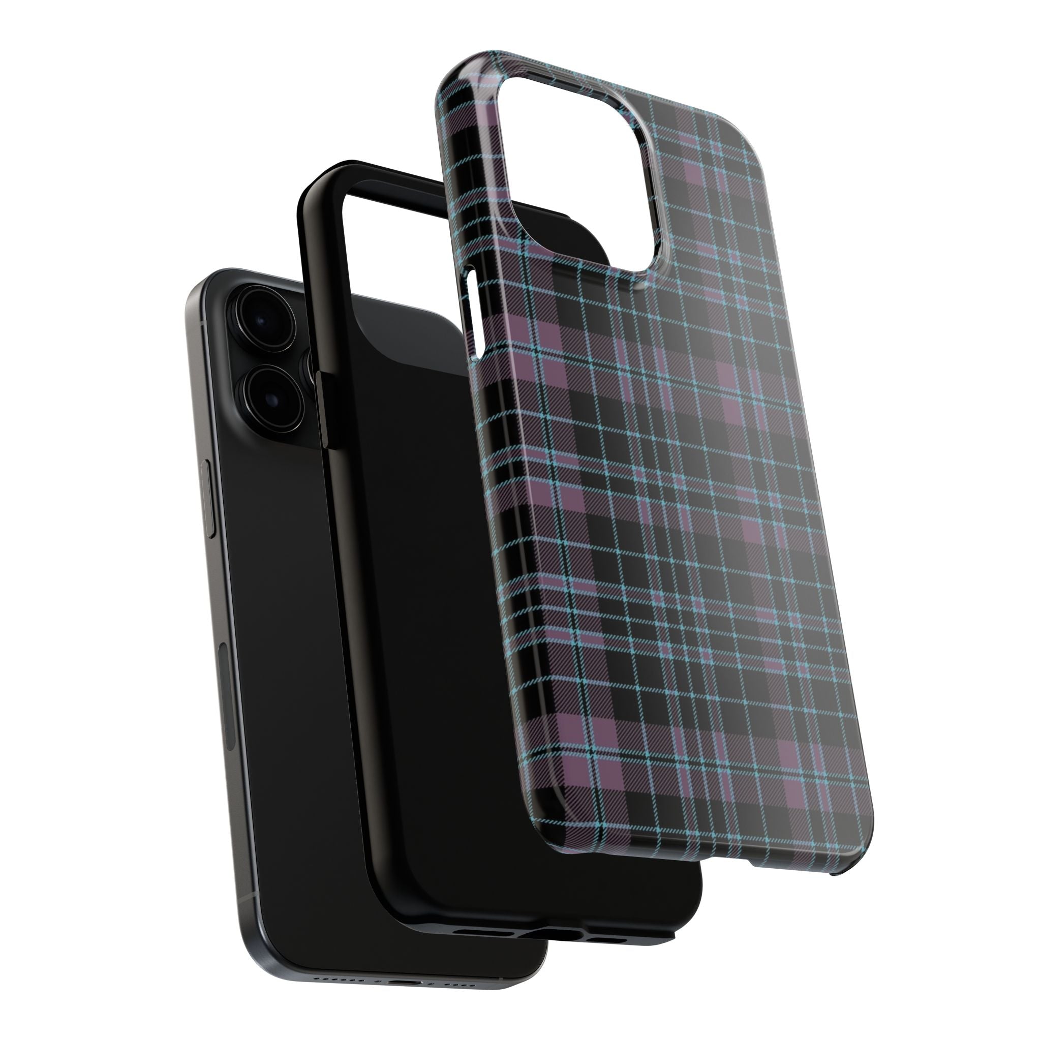 Punk Purple and Blue Plaid Phone Case