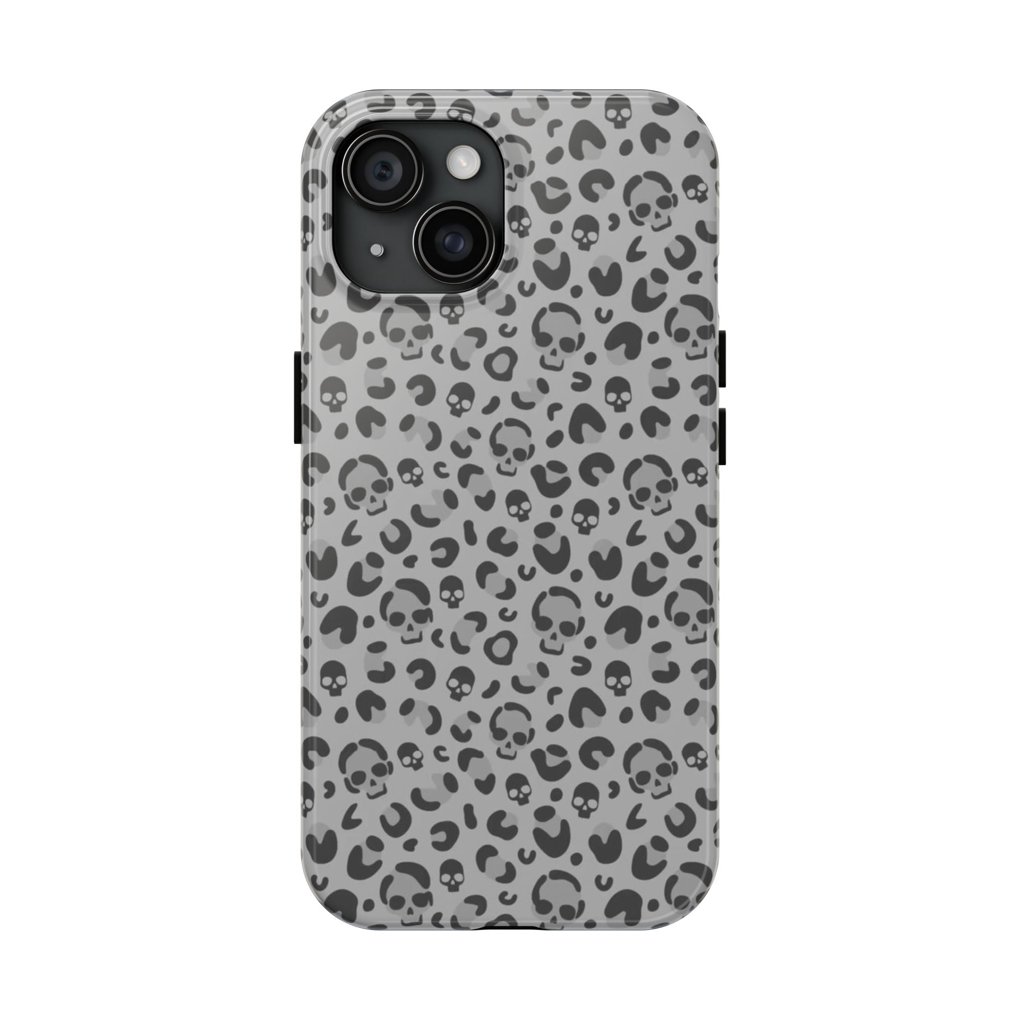 Skull Cheetah Grey Leopard Phone Case