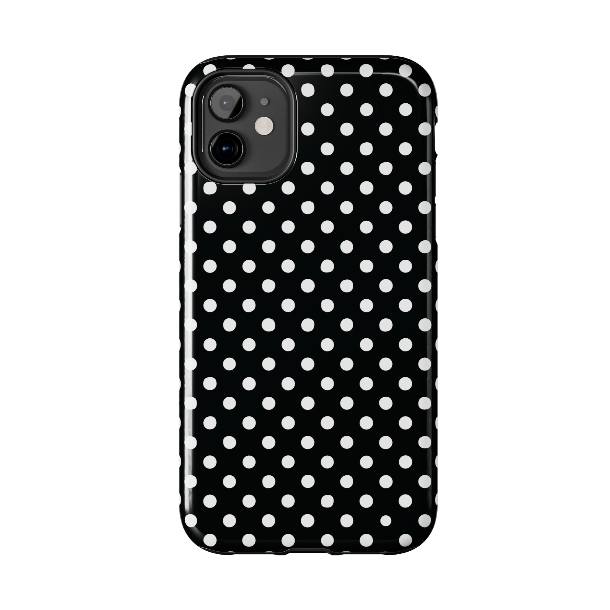 Black and White Polka Dot Phone Case  - Tough Impact-Resistant Case