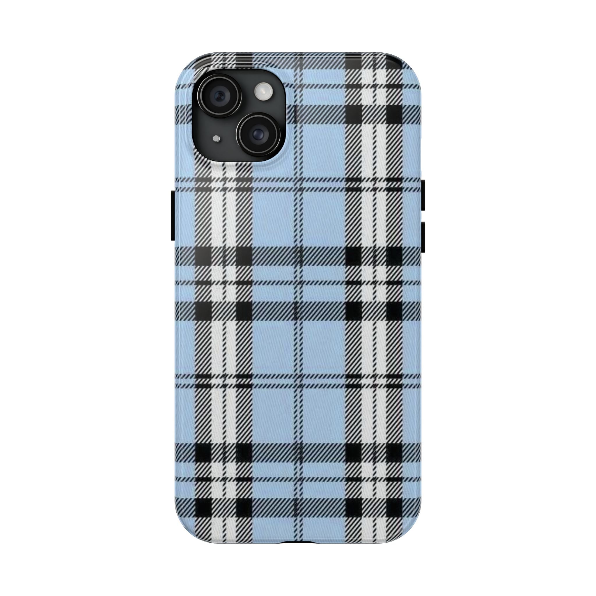Light Baby Blue Gingham Plaid Phone Case
