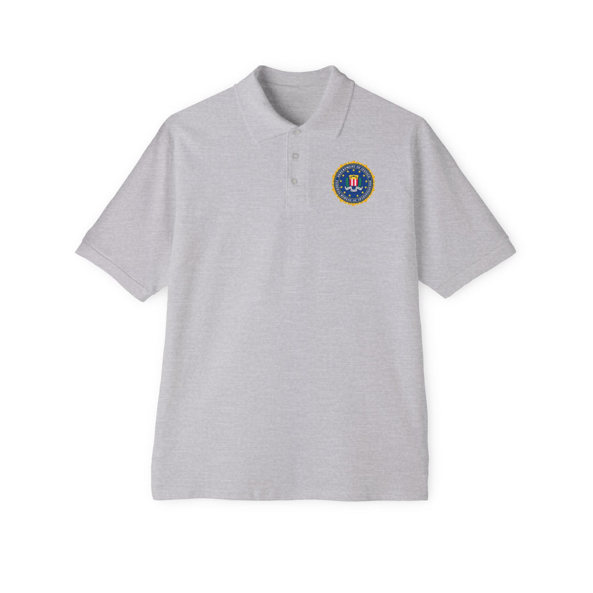 FBI Custom Halloween Polo Shirt Badge Logos on Front and Back - Men's Piqué Polo