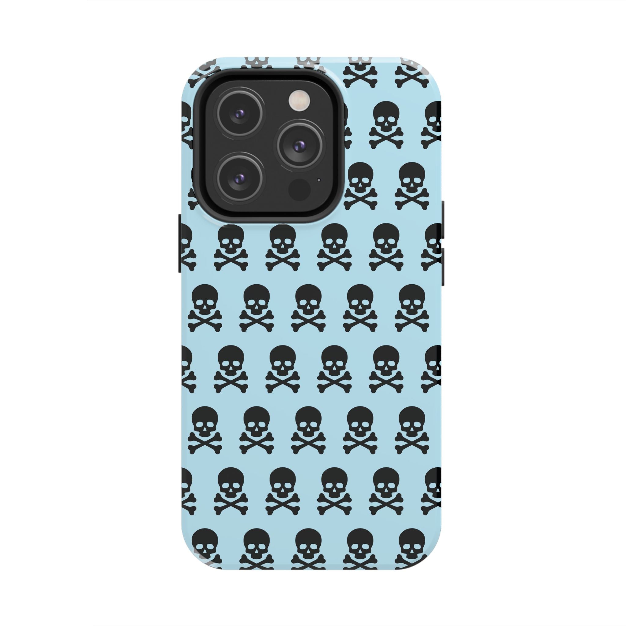 Blue Punk Skull Print Phone Case