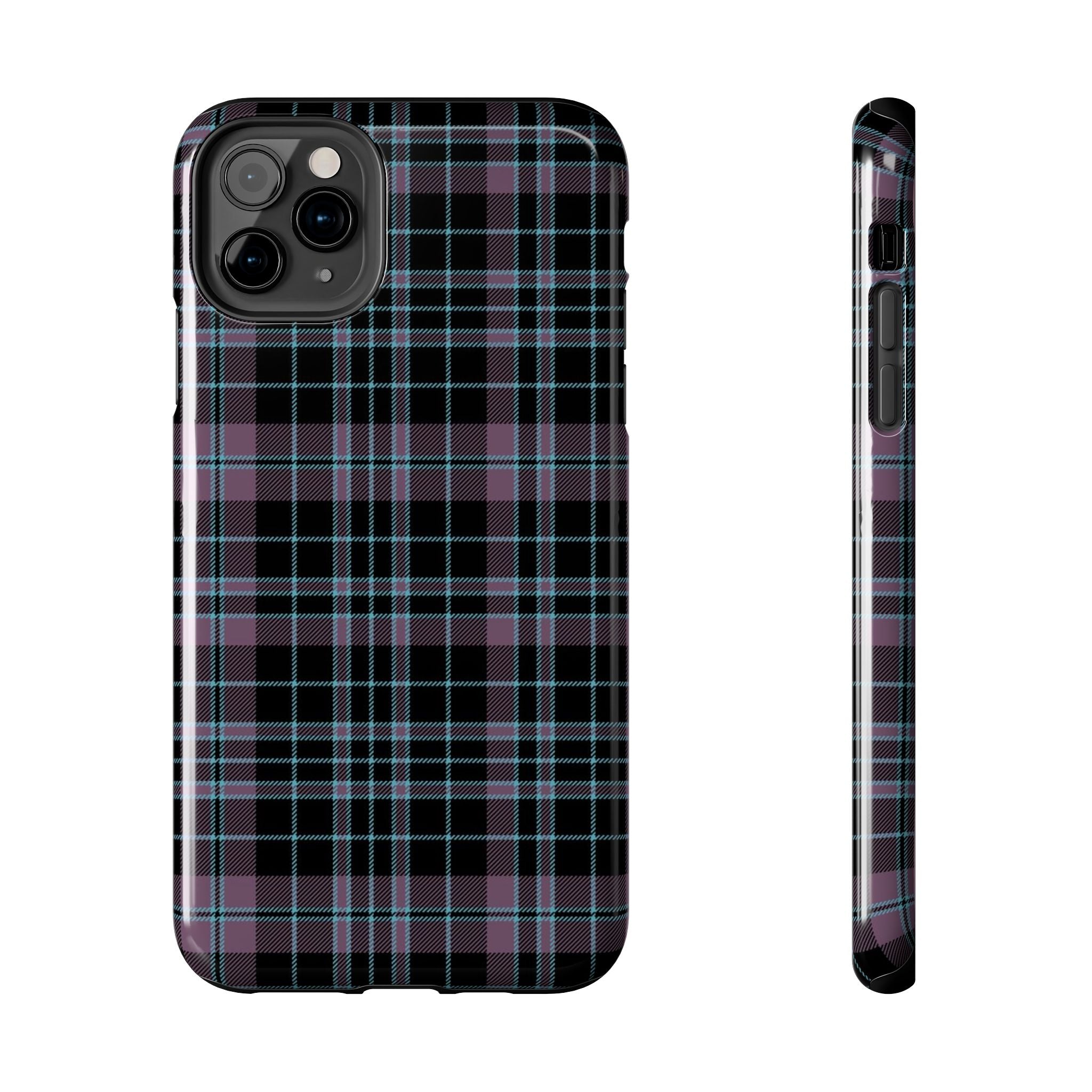 Punk Purple and Blue Plaid Phone Case