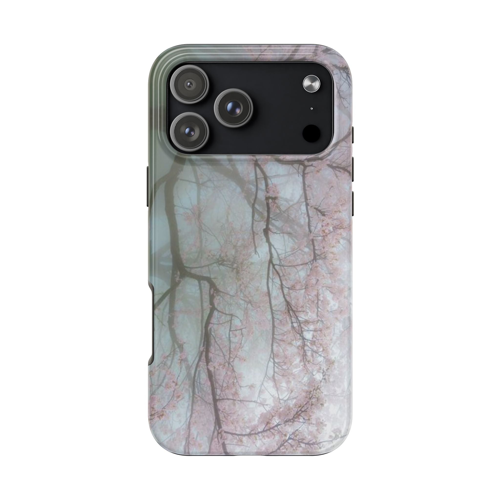 Foggy Cherry Blossom Cyber Phone Case  - Tough Impact-Resistant Case