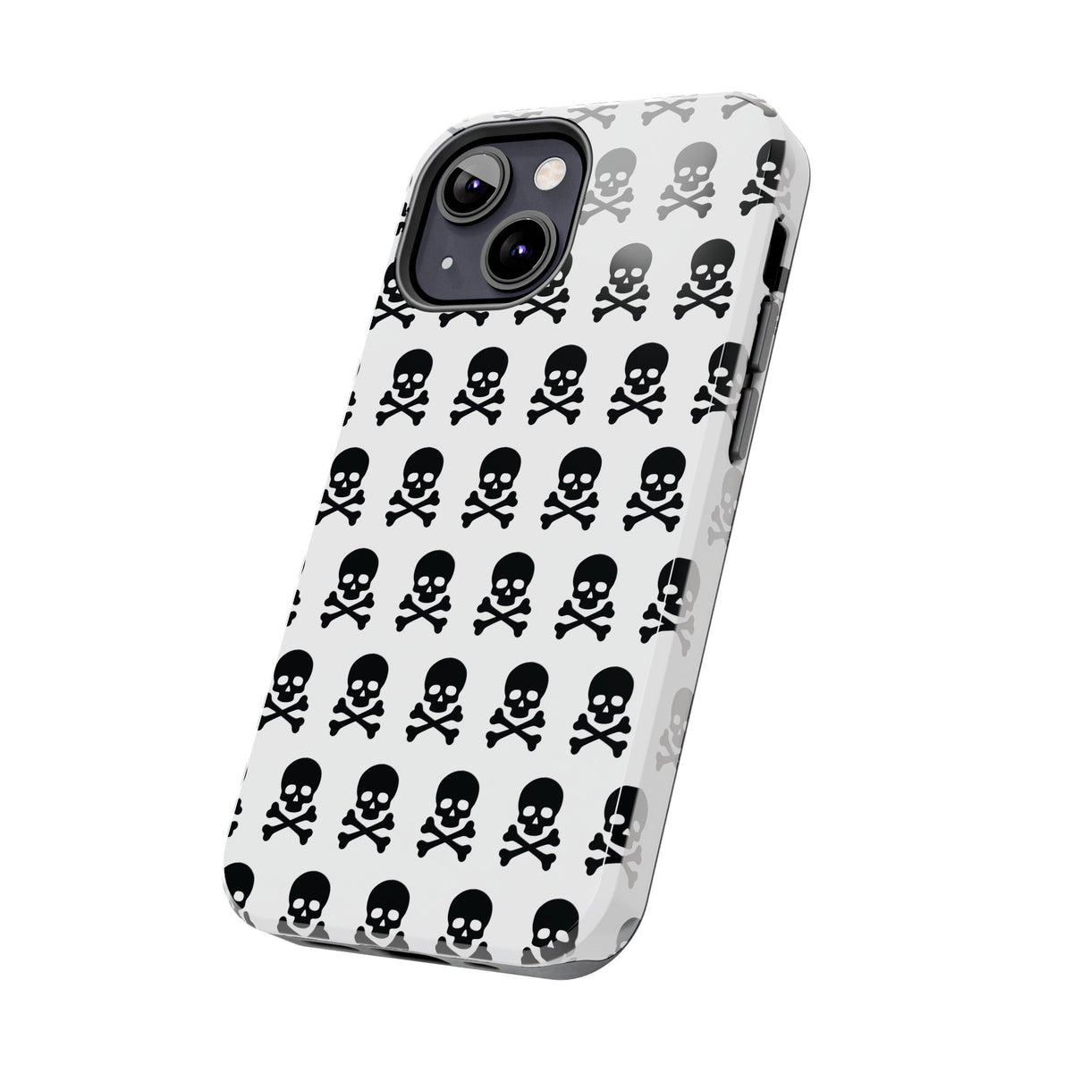 White Punk Skull Print Phone Case