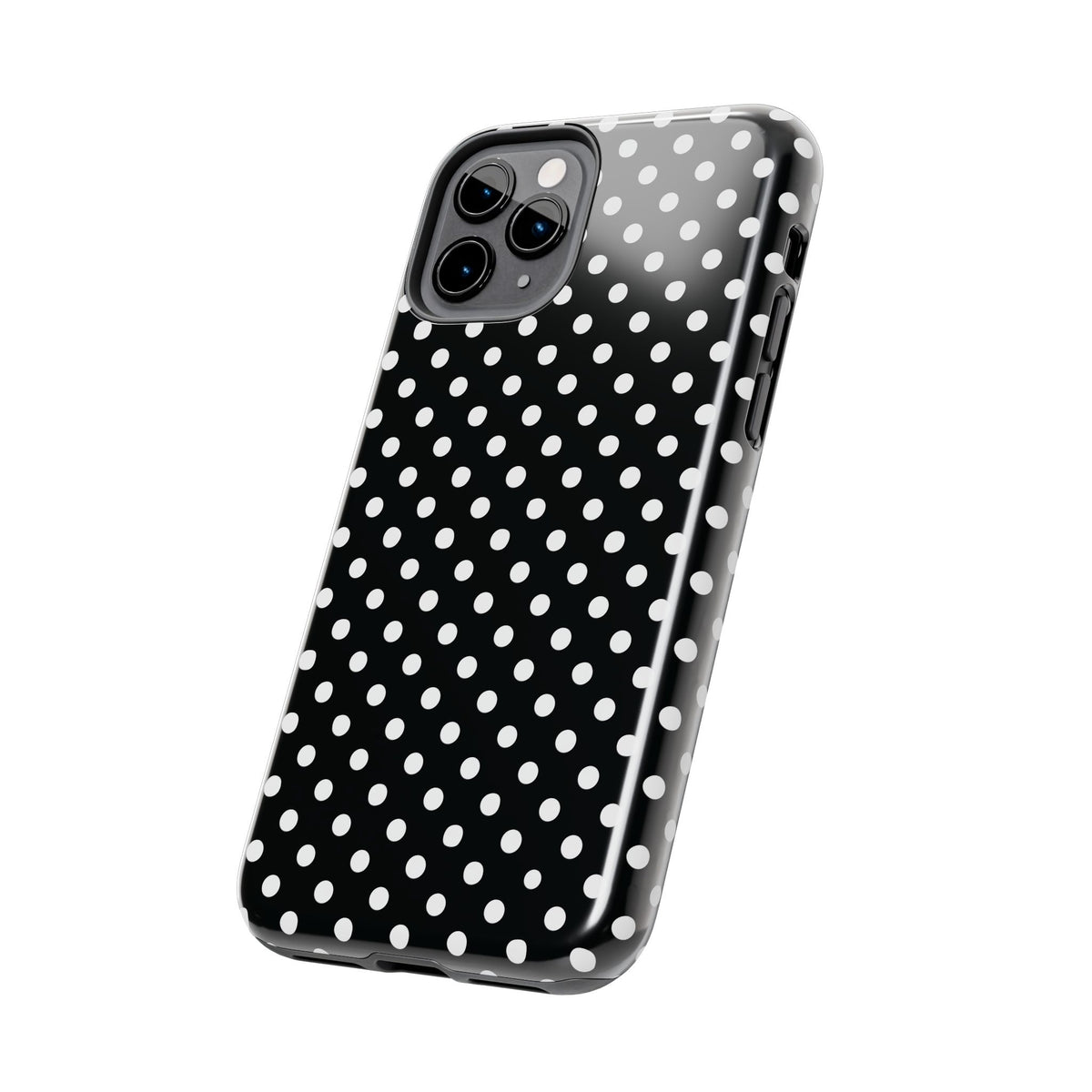 Black and White Polka Dot Phone Case  - Tough Impact-Resistant Case