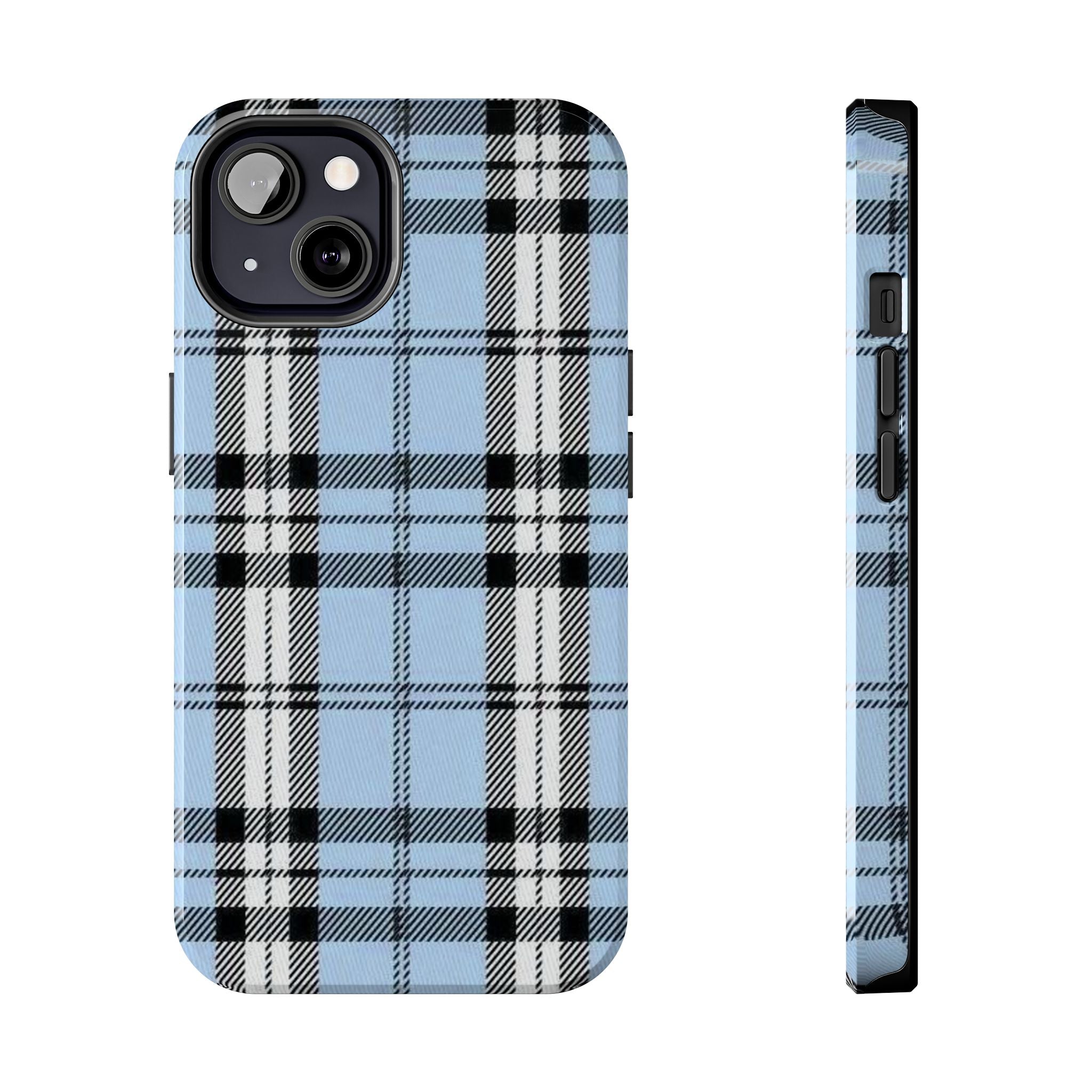 Light Baby Blue Gingham Plaid Phone Case