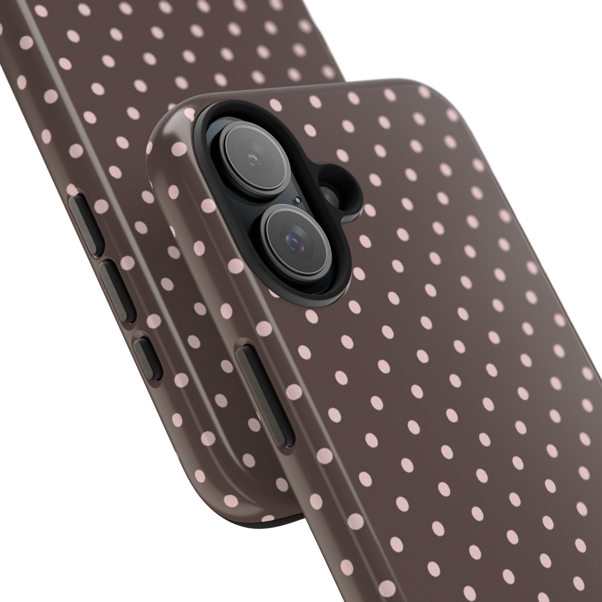 Brown with Pink Dots Phone Case  - Tough Impact-Resistant Case