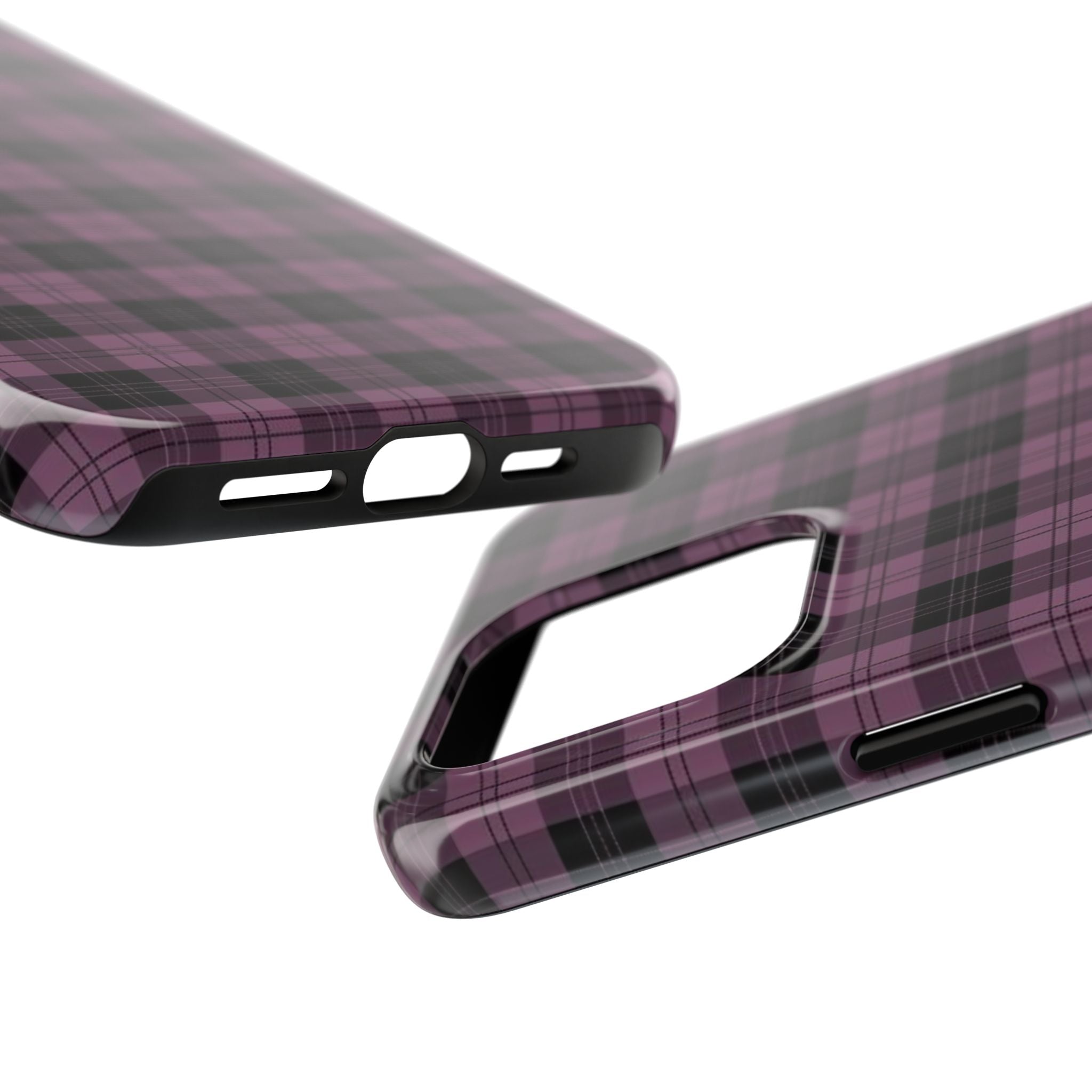 Emo Dark Pink Gingham Plaid Phone Case  - Tough Impact-Resistant Case