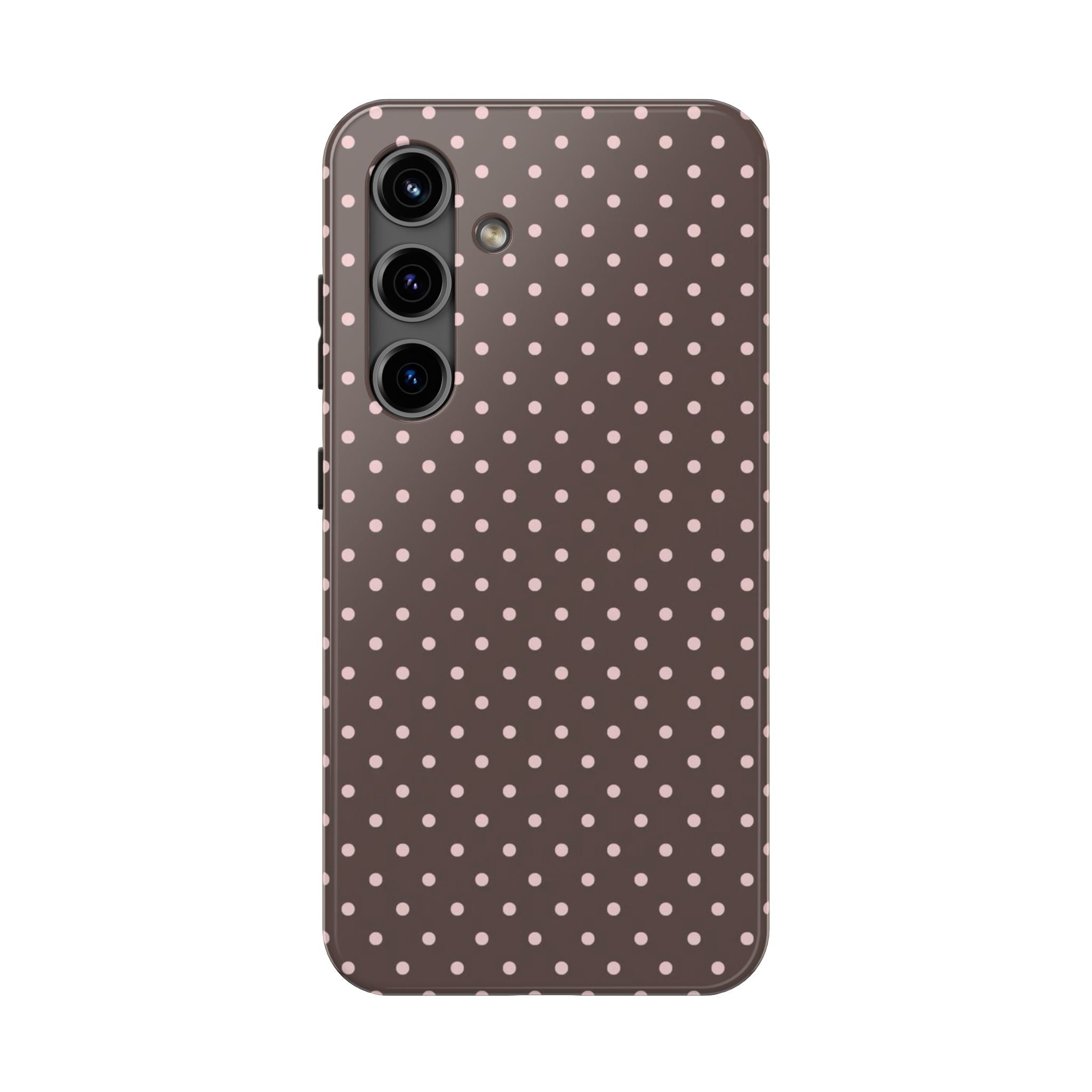 Brown with Pink Dots Phone Case  - Tough Impact-Resistant Case