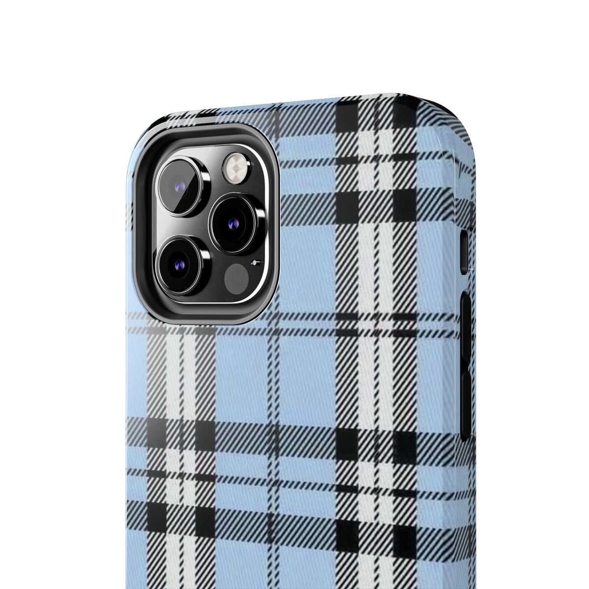 Light Baby Blue Gingham Plaid Phone Case