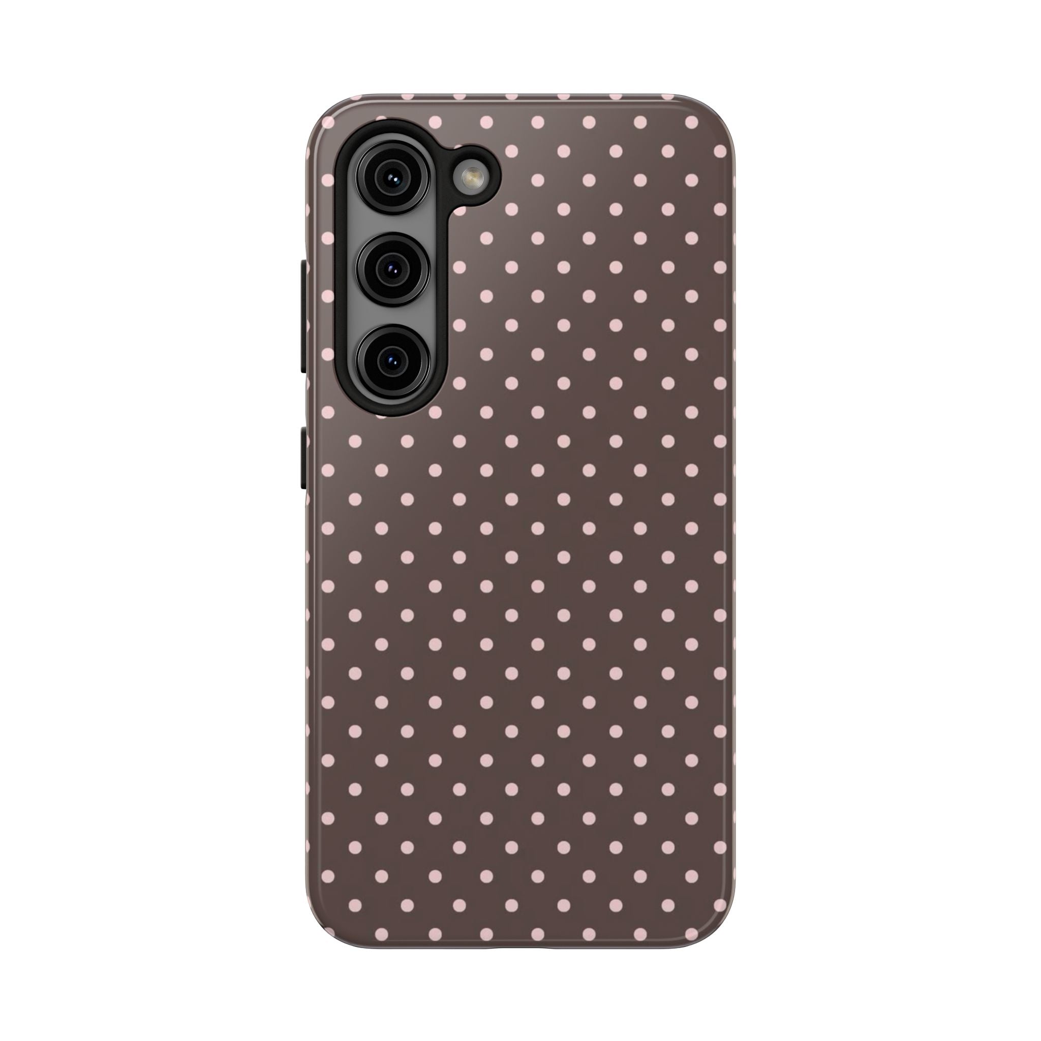 Brown with Pink Dots Phone Case  - Tough Impact-Resistant Case