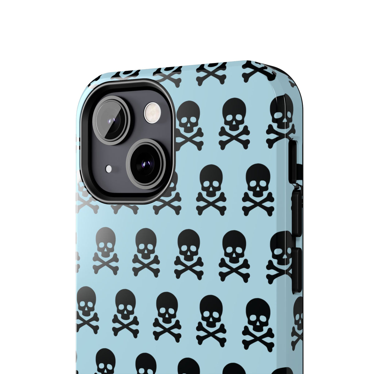Blue Punk Skull Print Phone Case