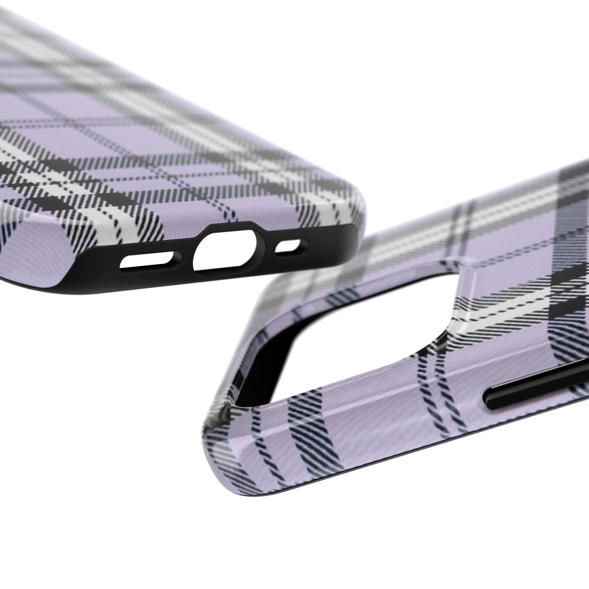 Lavender Light Purple Gingham Plaid Phone Case  - Tough Impact-Resistant Case