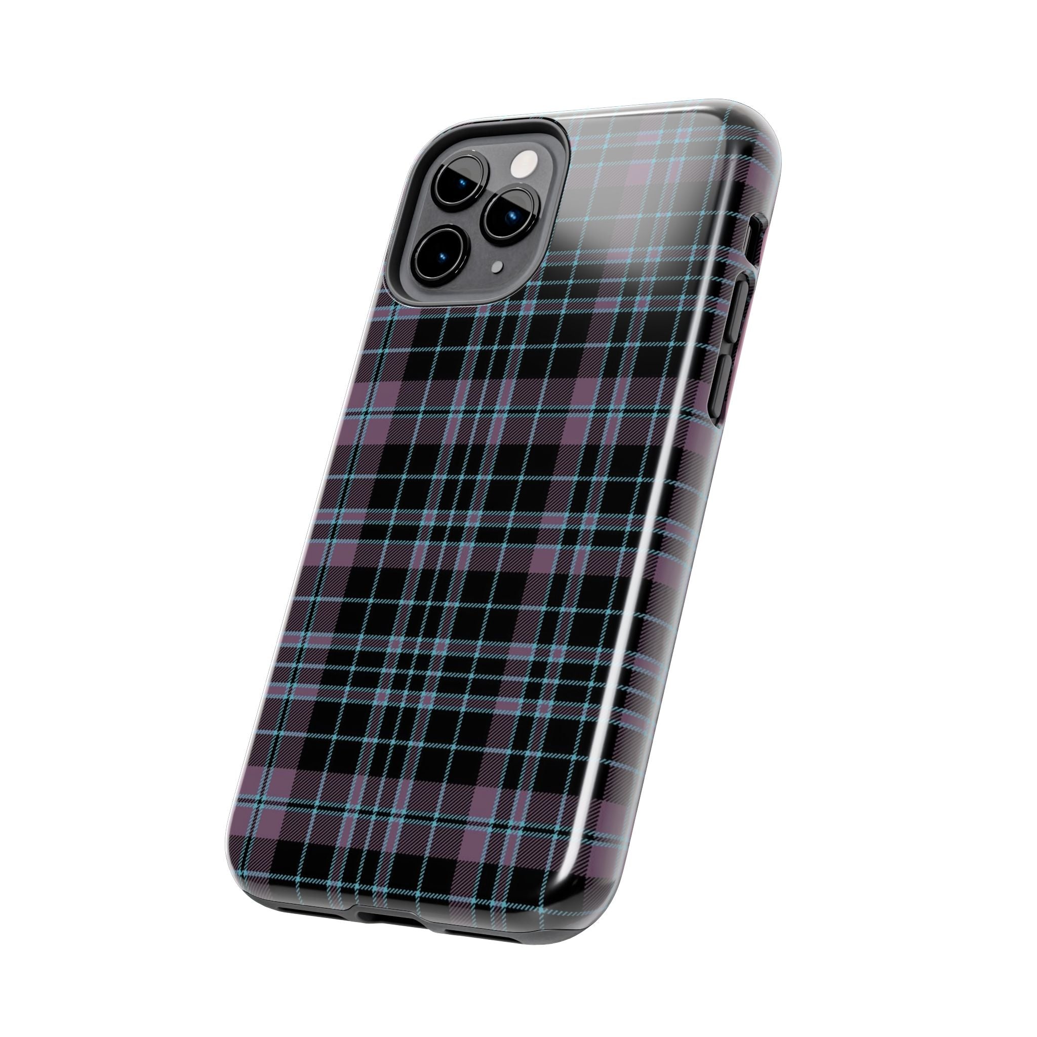 Punk Purple and Blue Plaid Phone Case