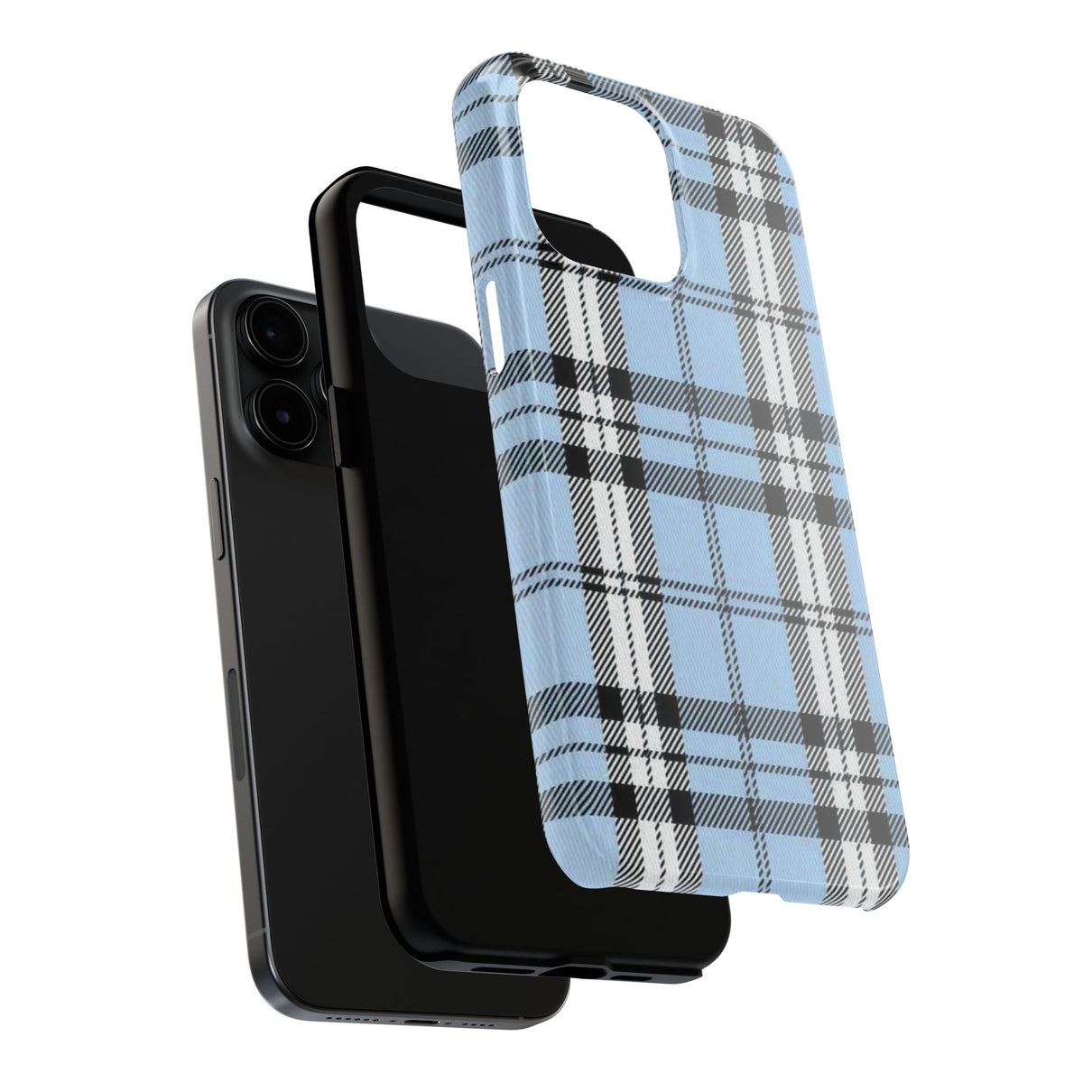 Light Baby Blue Gingham Plaid Phone Case