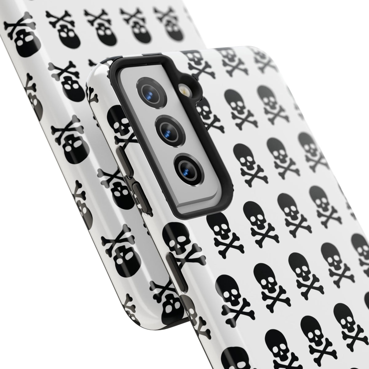 White Punk Skull Print Phone Case