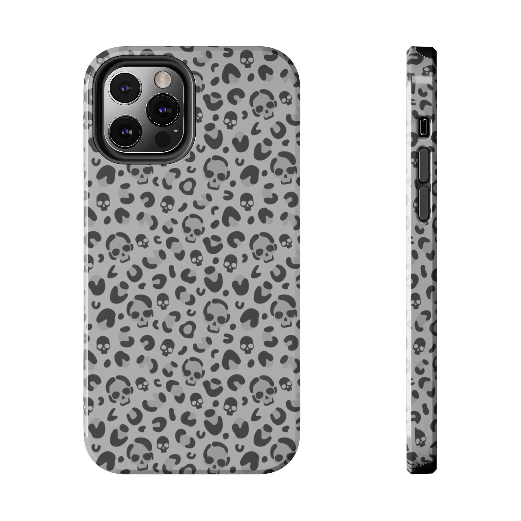 Skull Cheetah Grey Leopard Phone Case