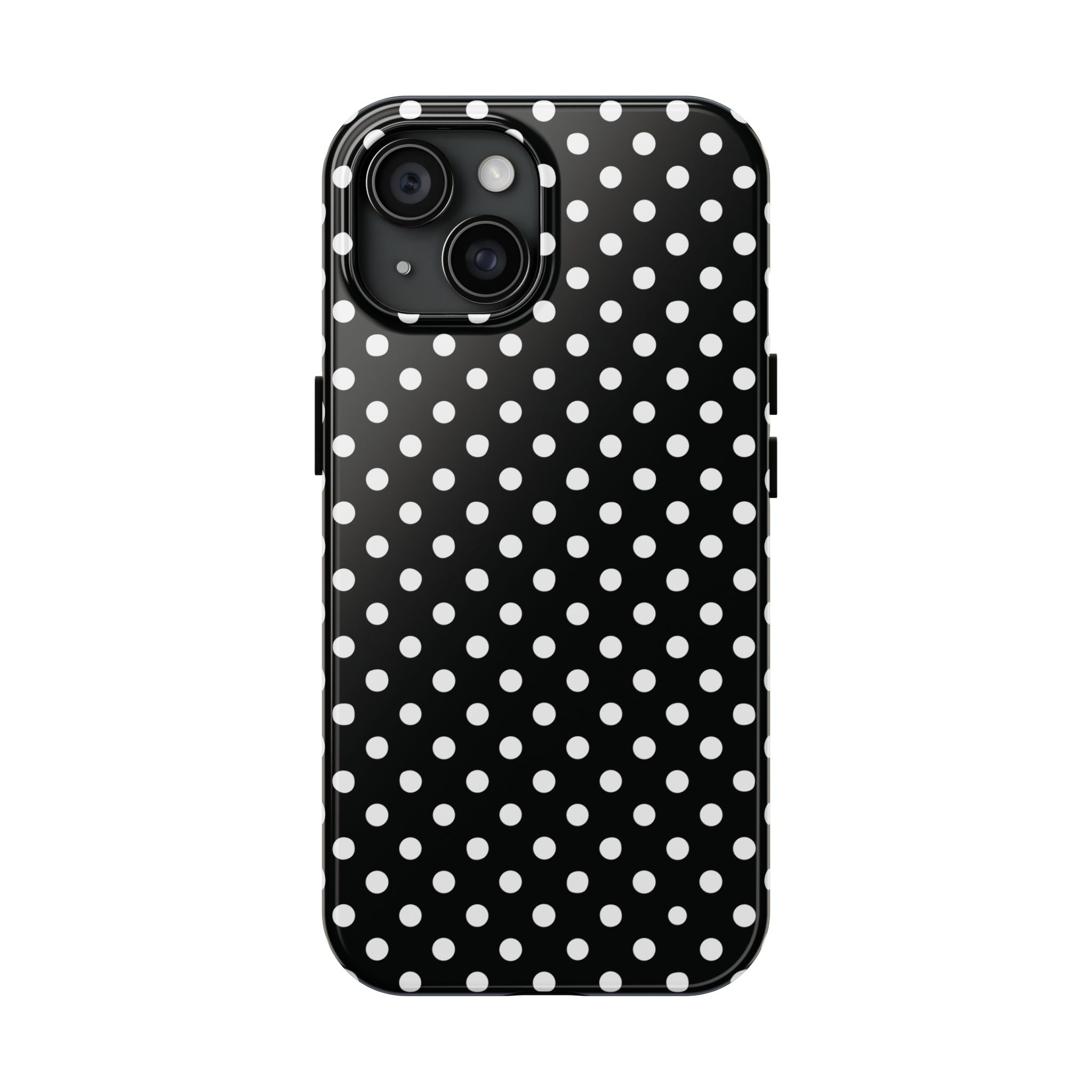 Black and White Polka Dot Phone Case  - Tough Impact-Resistant Case