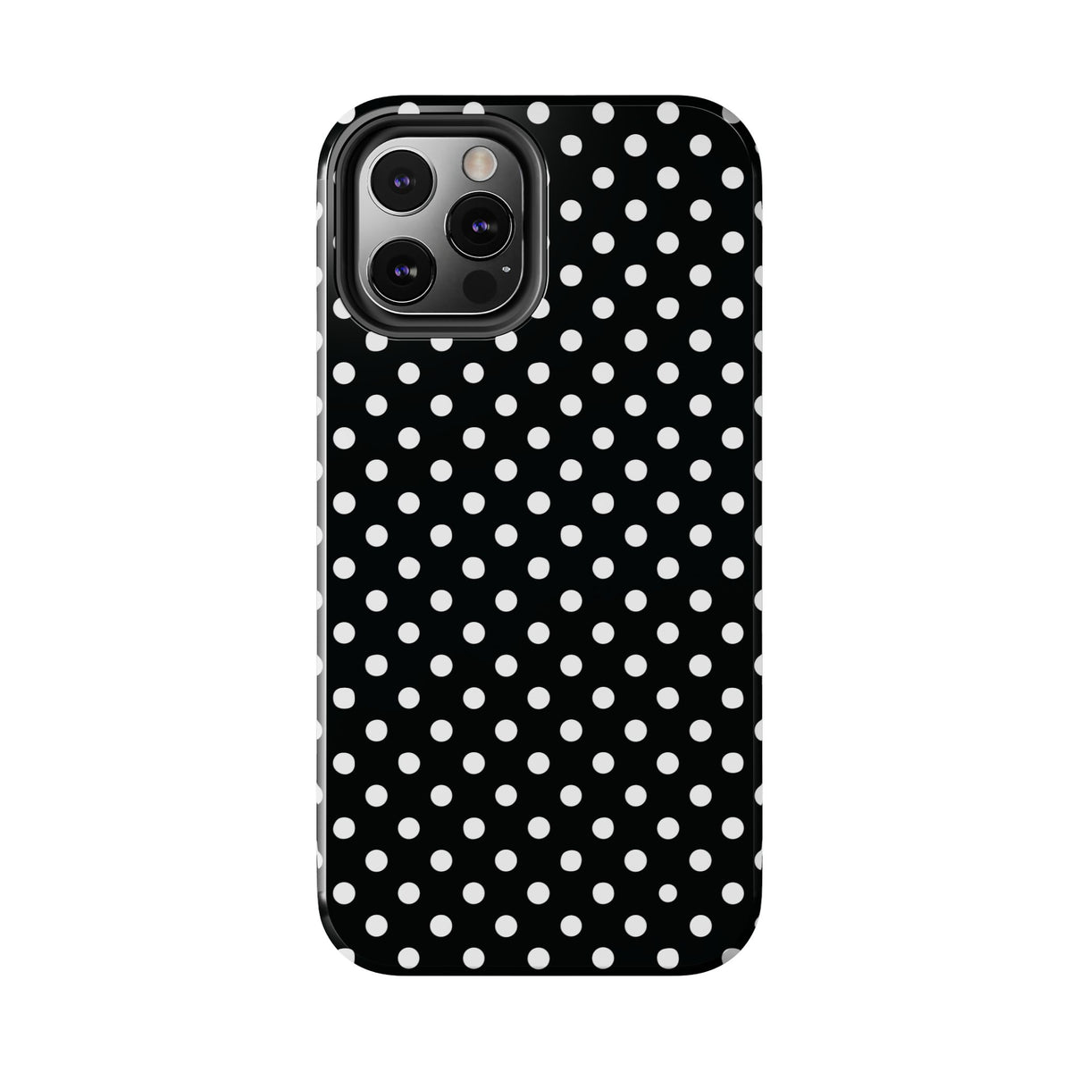 Black and White Polka Dot Phone Case  - Tough Impact-Resistant Case