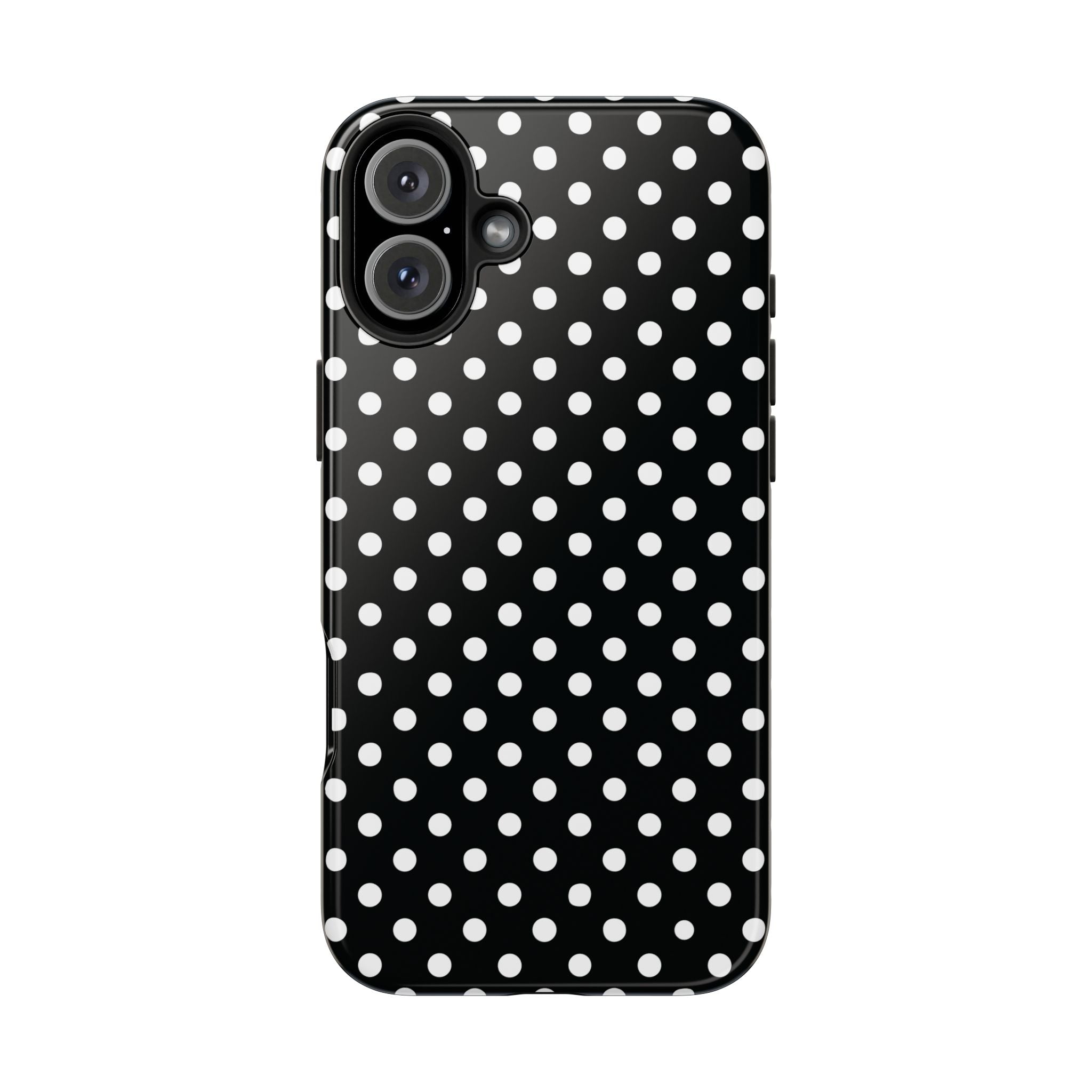 Black and White Polka Dot Phone Case  - Tough Impact-Resistant Case