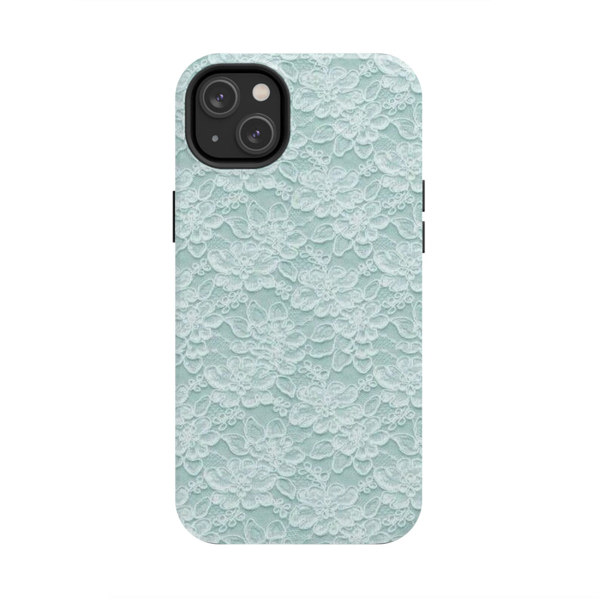 Teal Light Blue Lace Print Pattern Phone Case