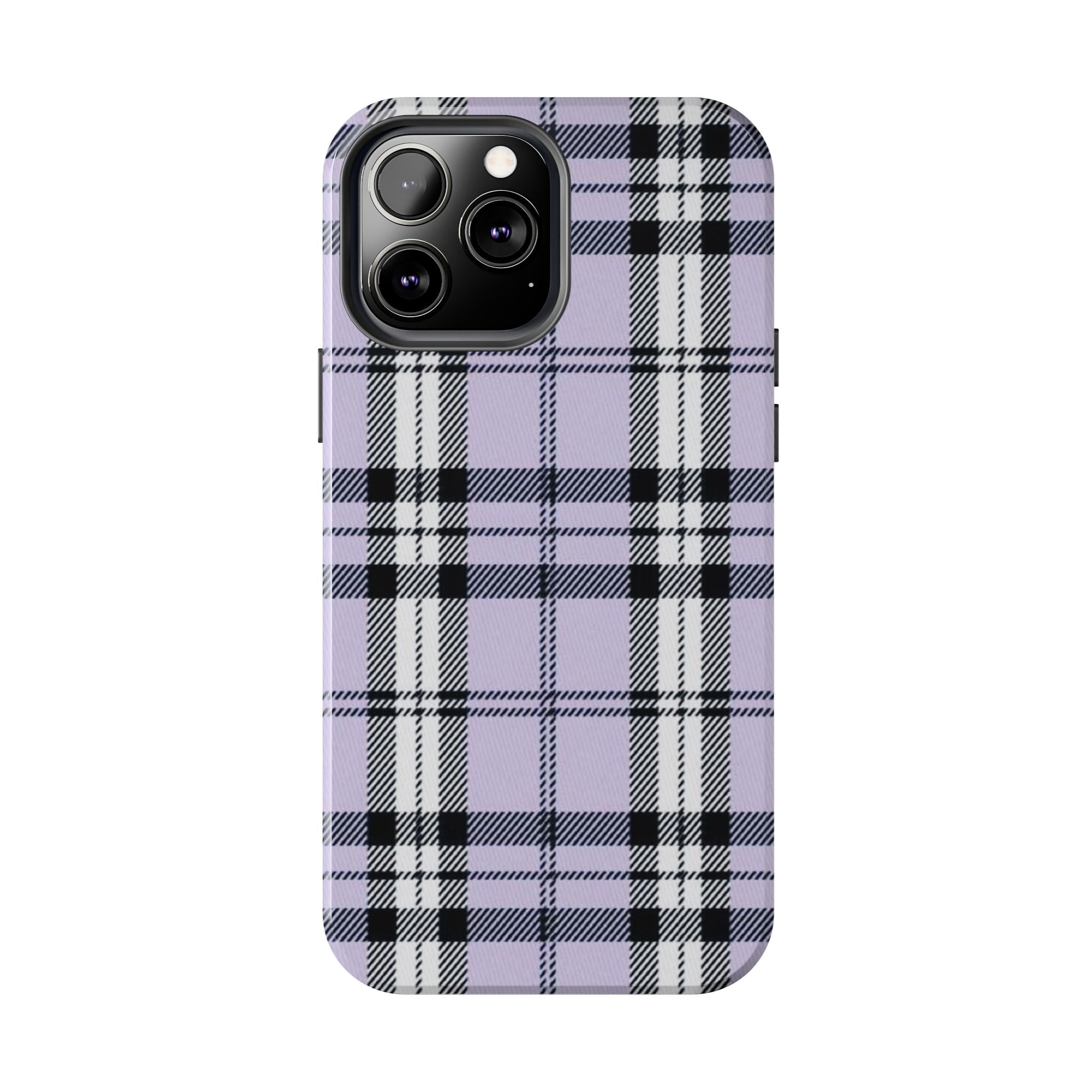 Lavender Light Purple Gingham Plaid Phone Case  - Tough Impact-Resistant Case