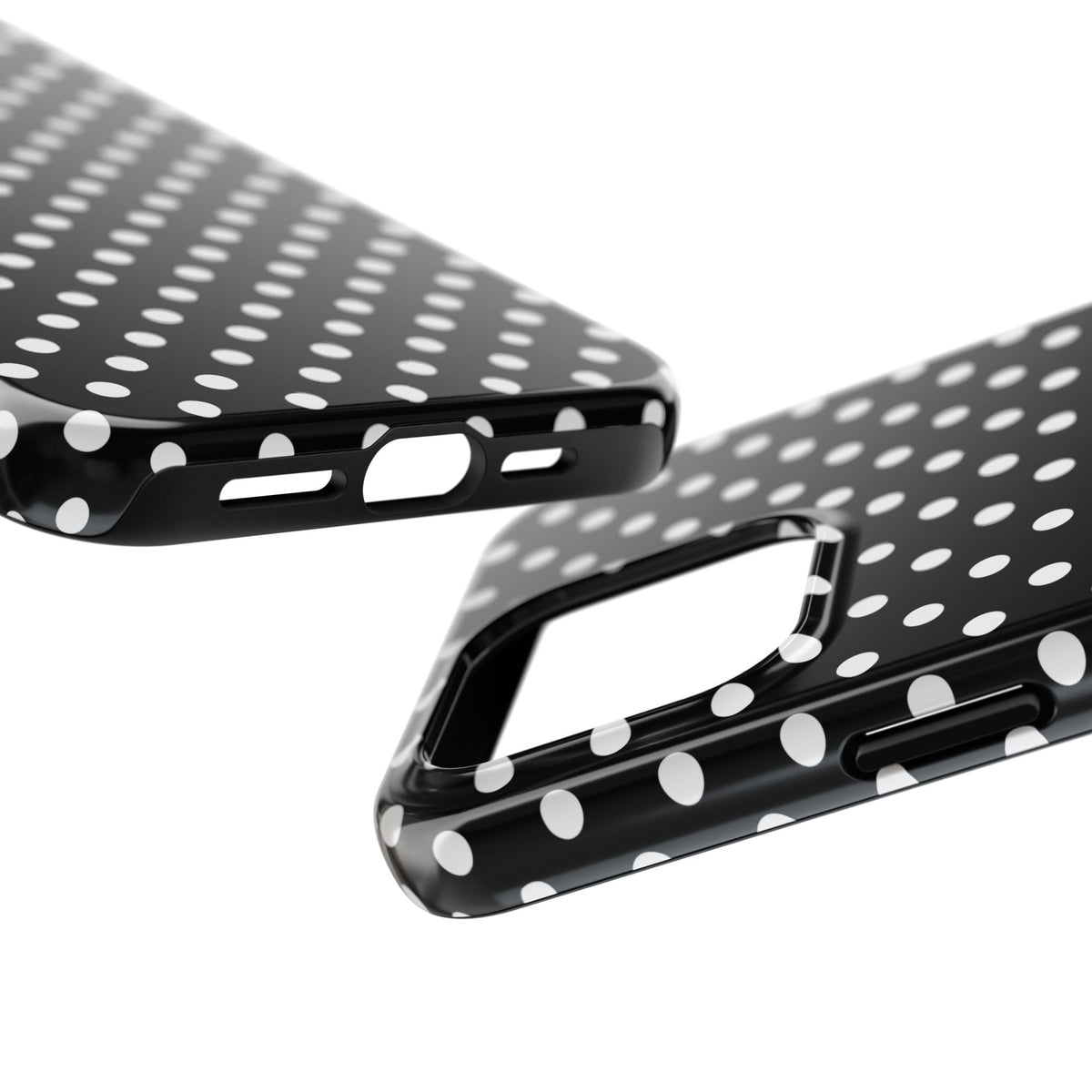 Black and White Polka Dot Phone Case  - Tough Impact-Resistant Case