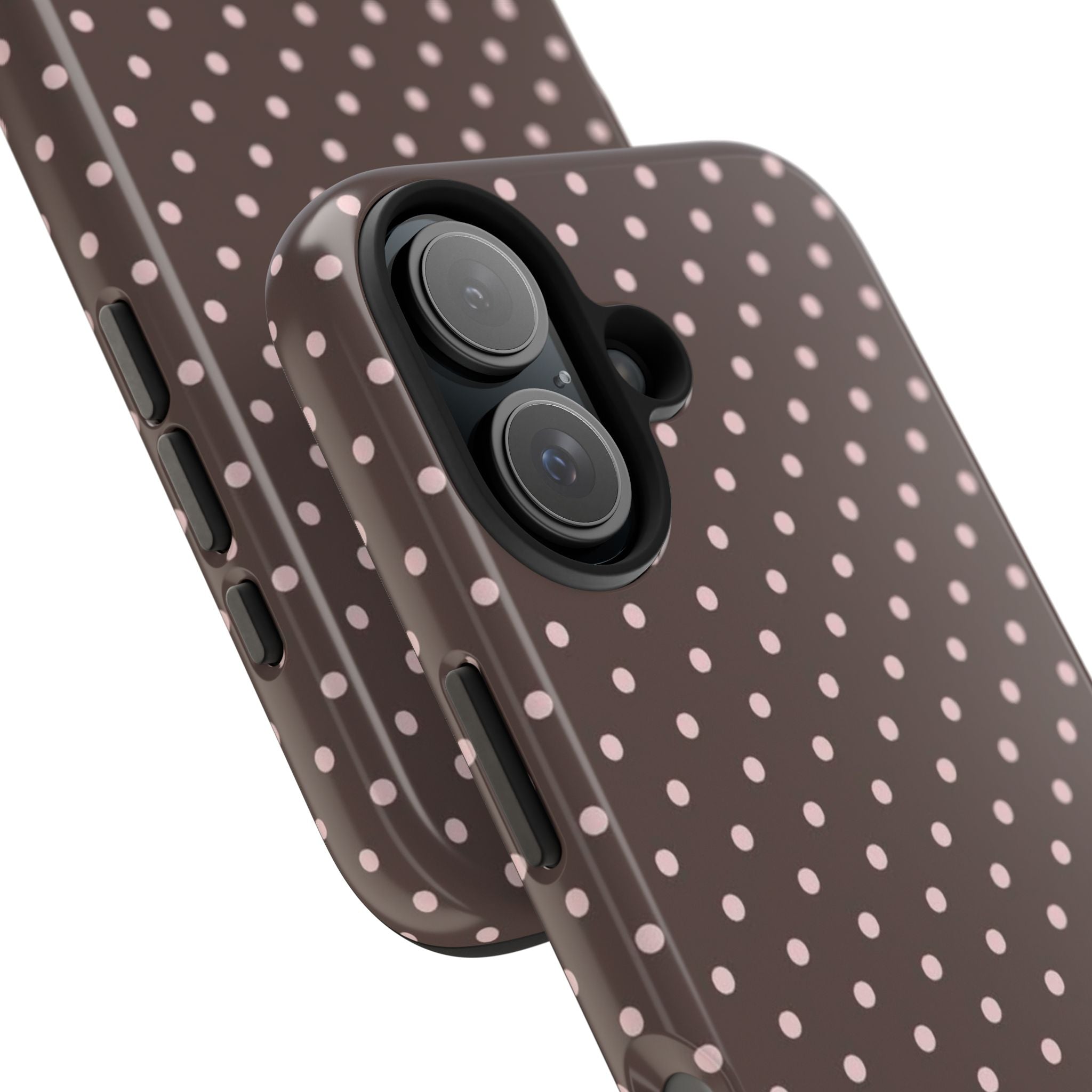 Brown with Pink Dots Phone Case  - Tough Impact-Resistant Case