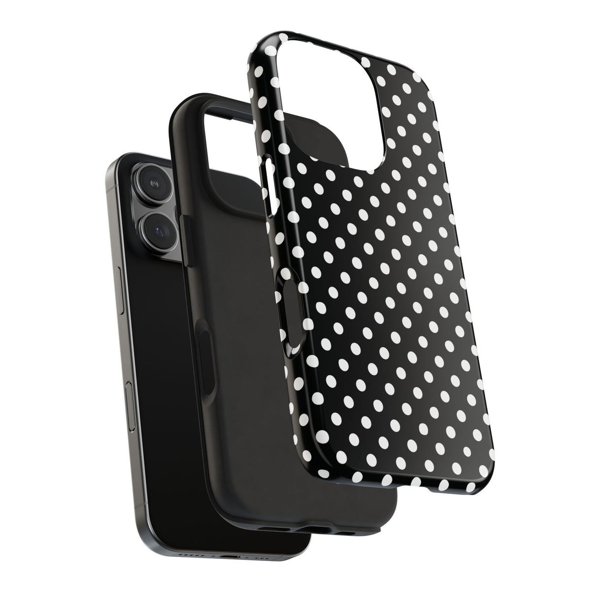 Black and White Polka Dot Phone Case  - Tough Impact-Resistant Case