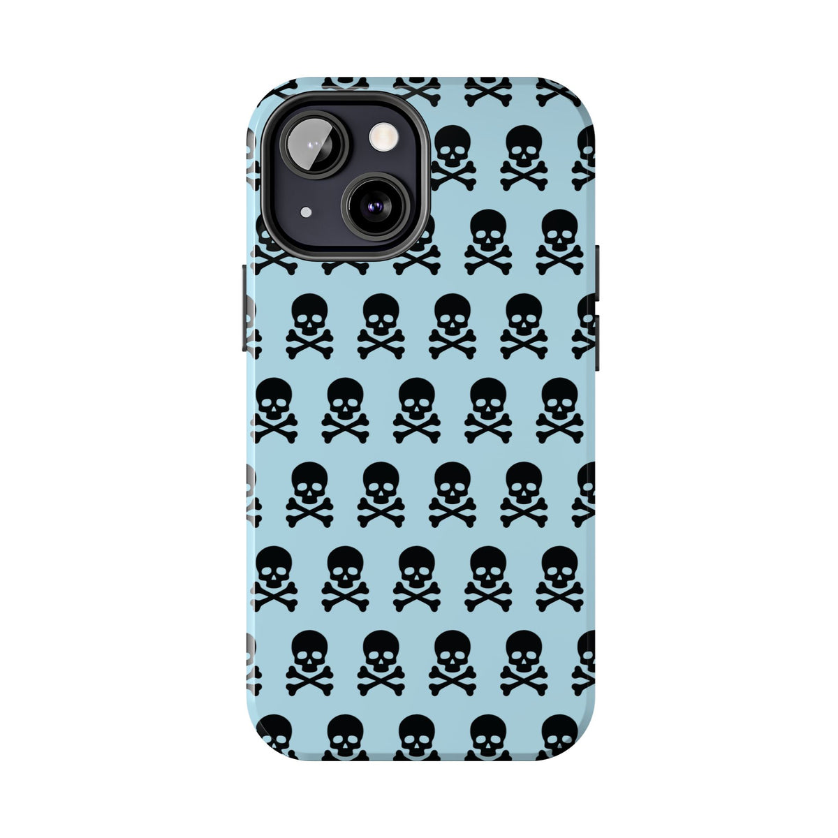 Blue Punk Skull Print Phone Case