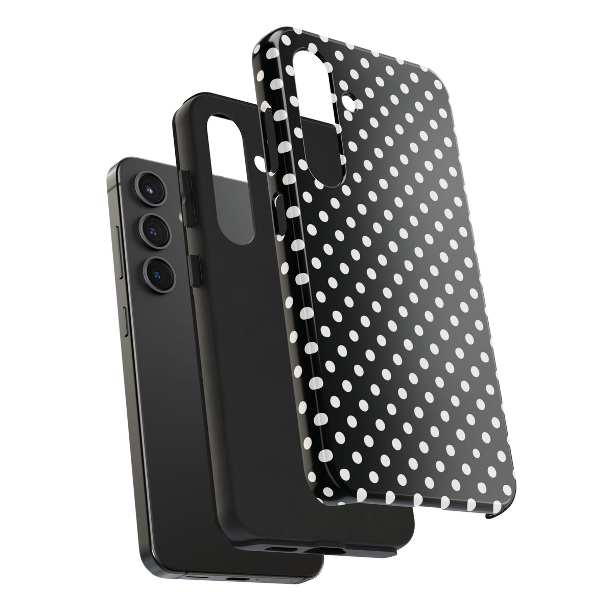 Black and White Polka Dot Phone Case  - Tough Impact-Resistant Case