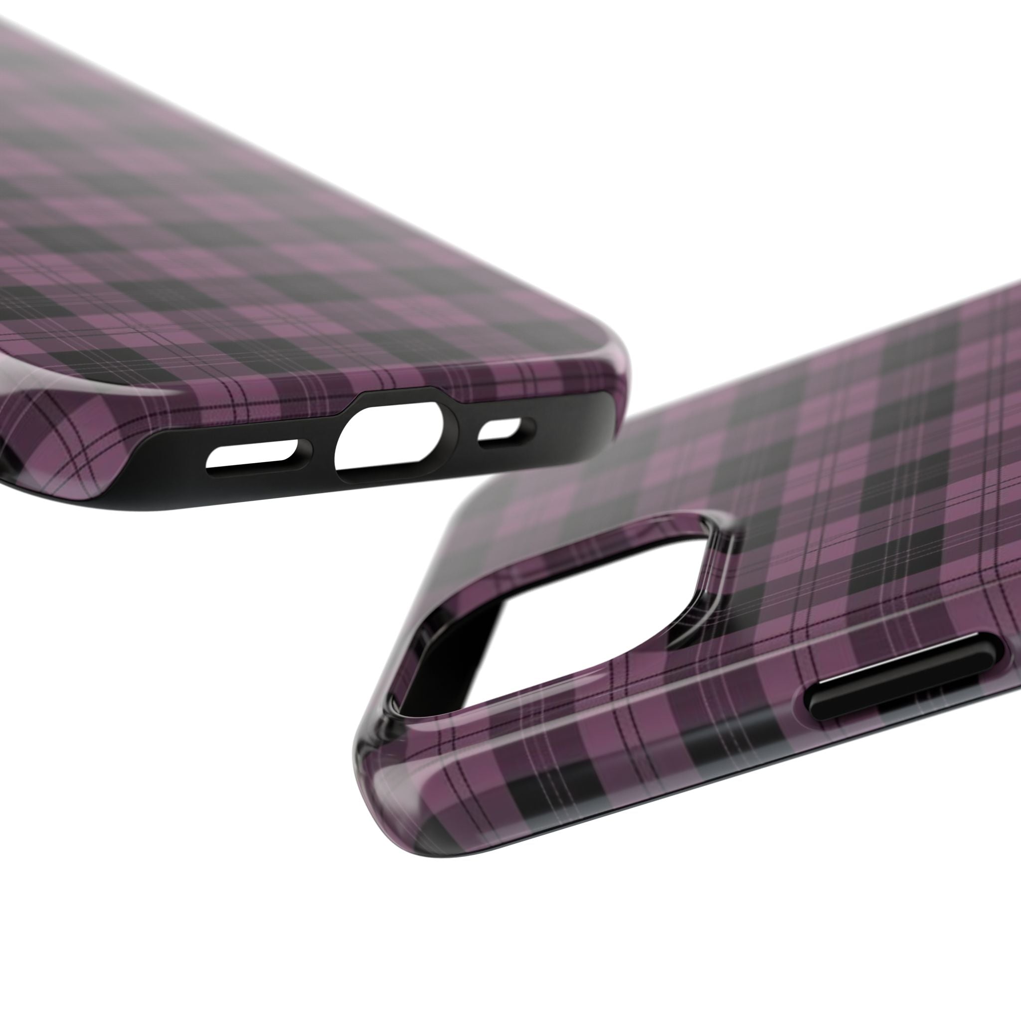Emo Dark Pink Gingham Plaid Phone Case  - Tough Impact-Resistant Case