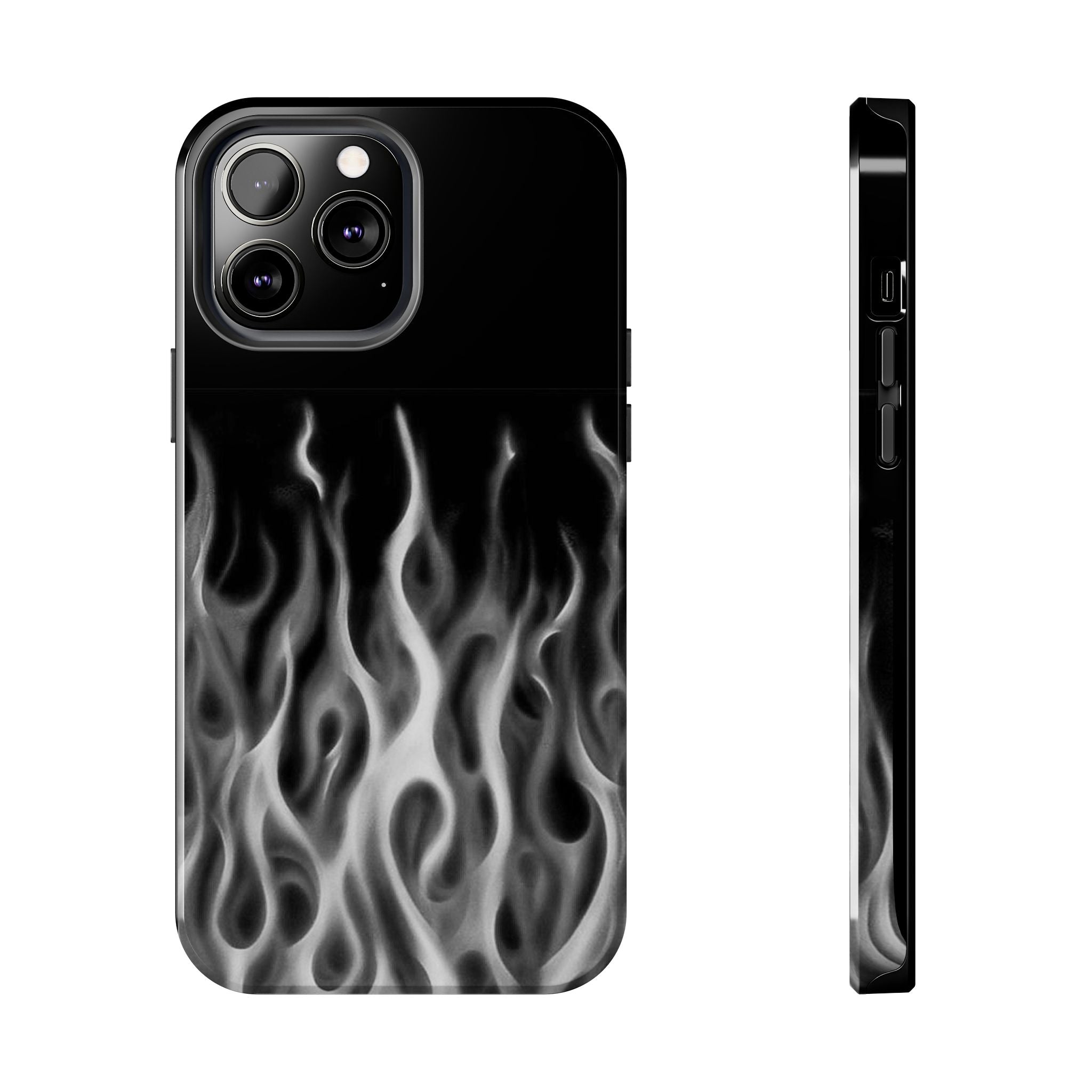 White Airbrush Flames Phone Case  - Tough Impact-Resistant Case