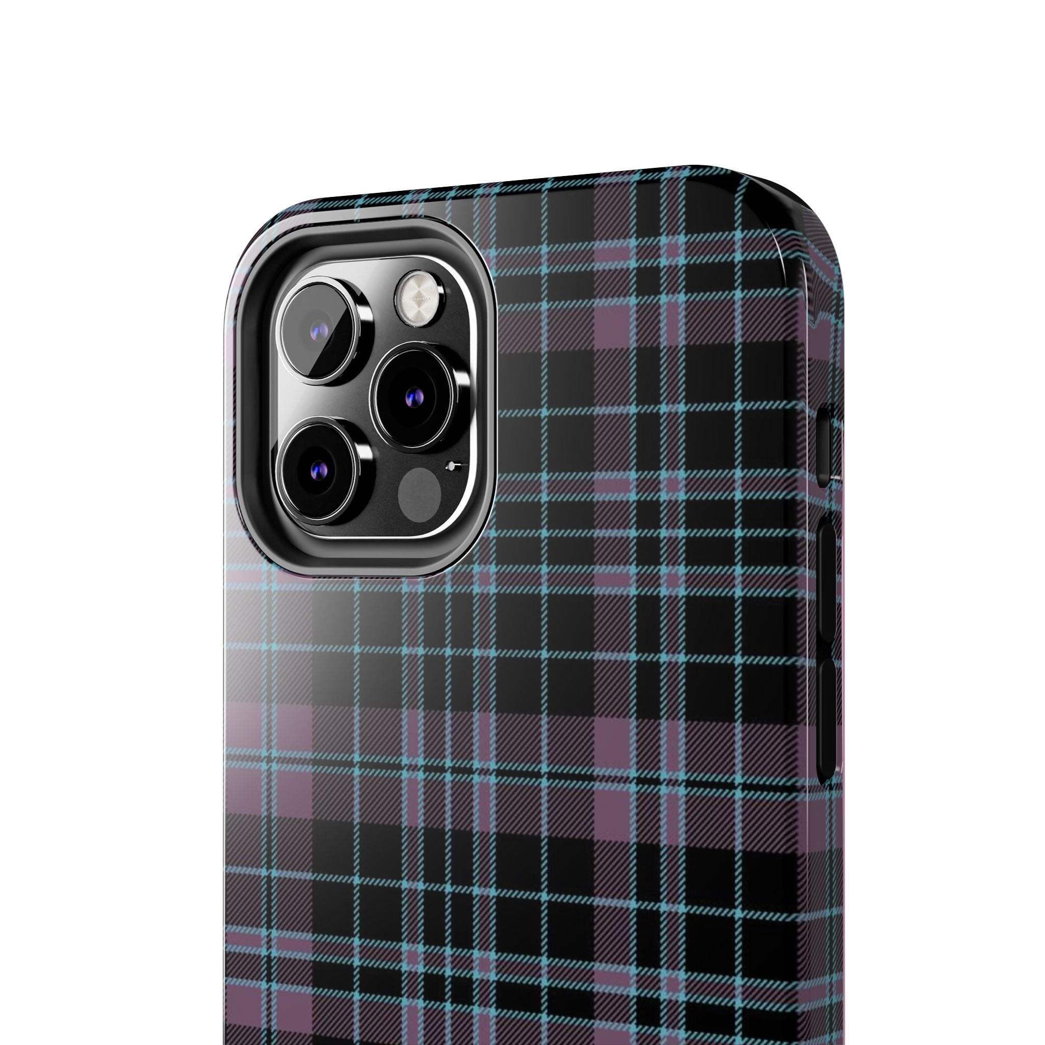 Punk Purple and Blue Plaid Phone Case