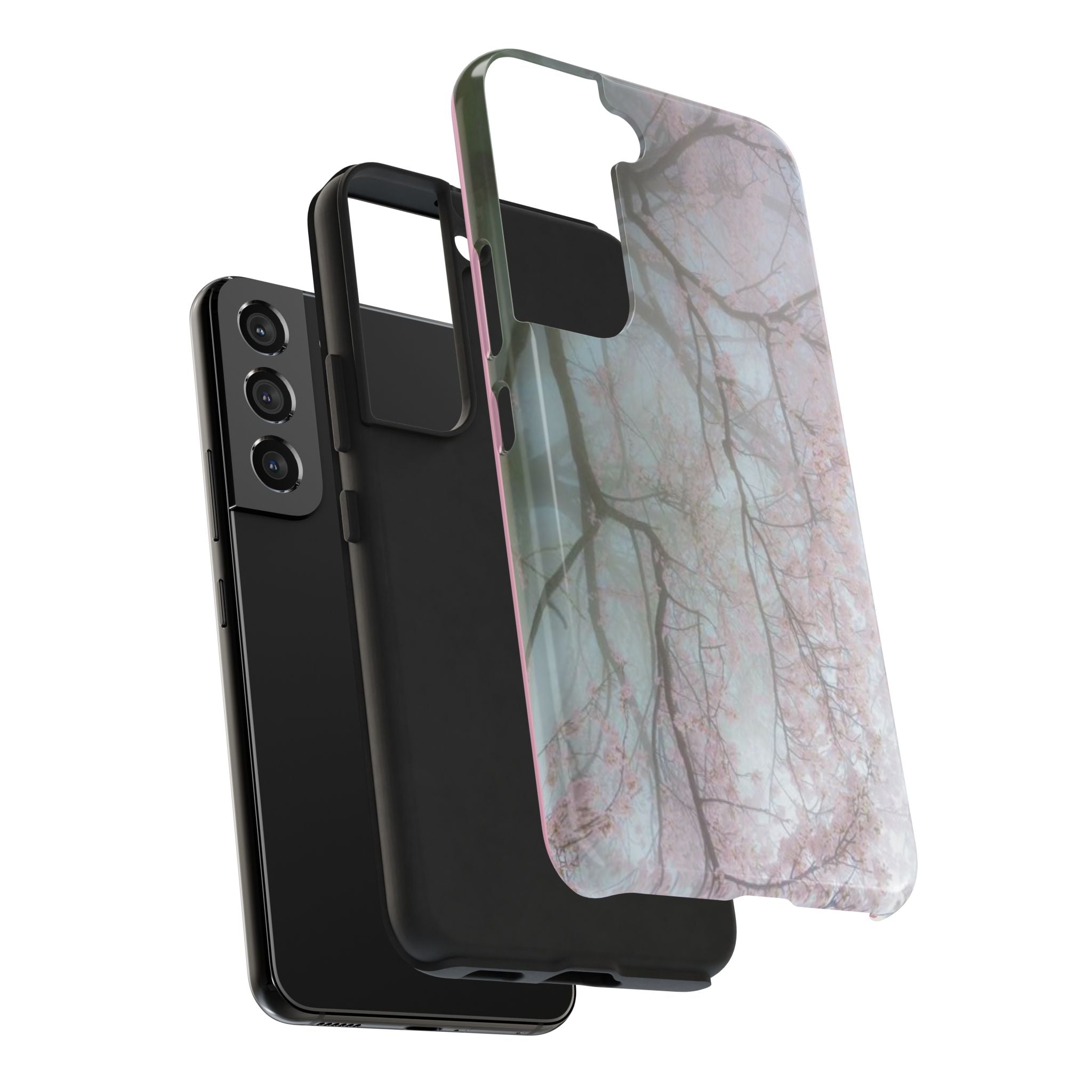 Foggy Cherry Blossom Cyber Phone Case  - Tough Impact-Resistant Case