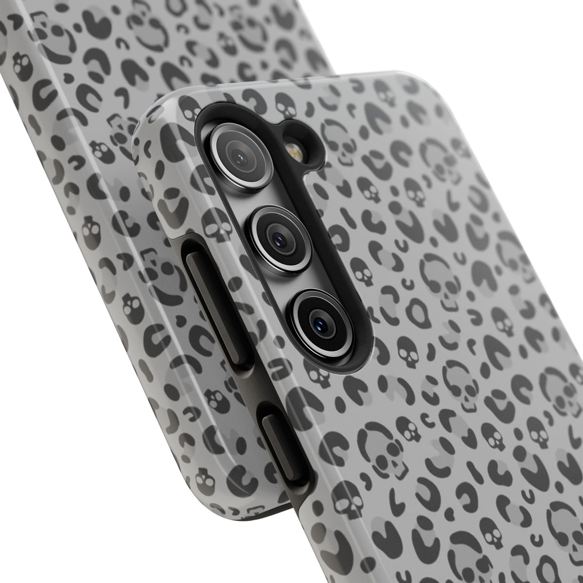 Skull Cheetah Grey Leopard Phone Case