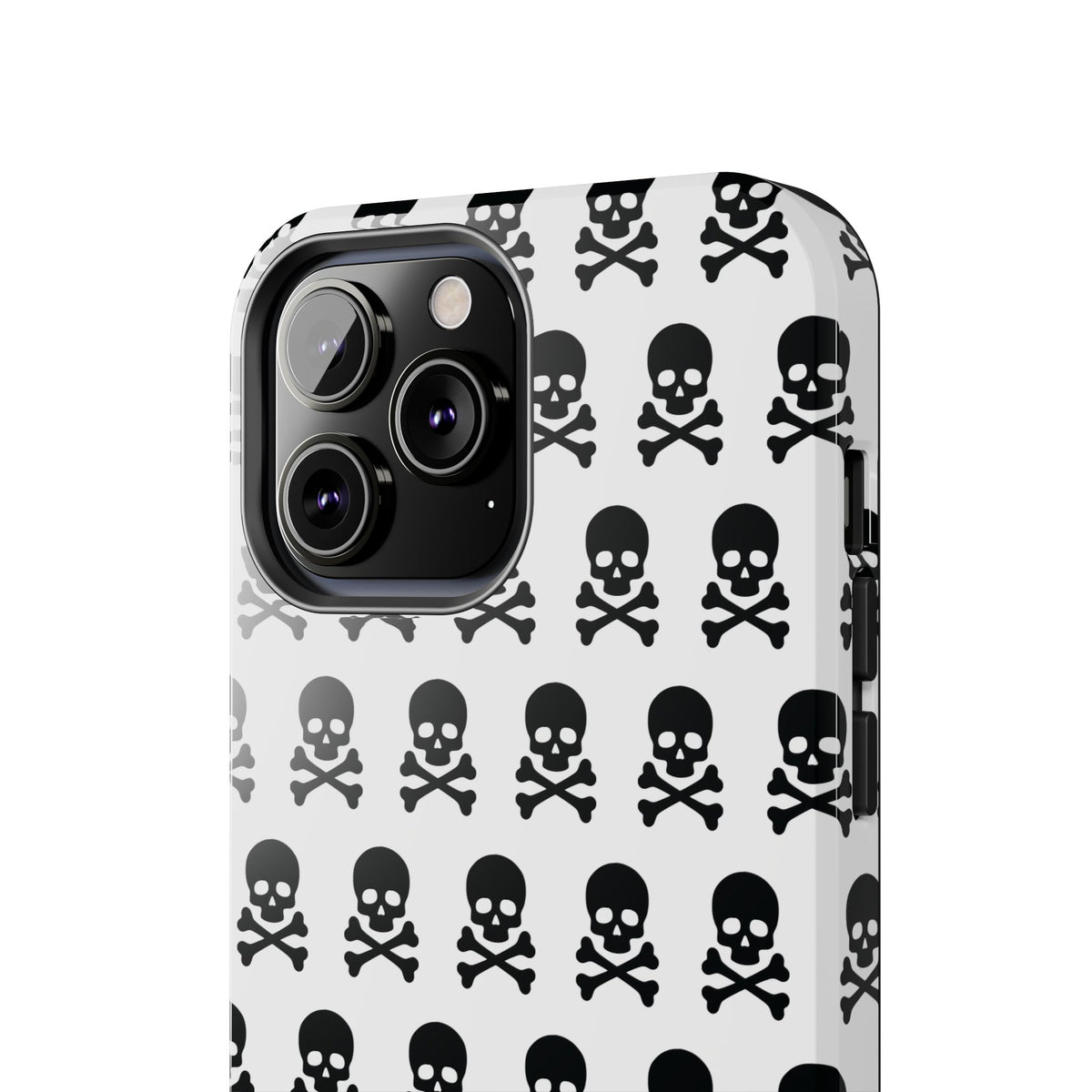 White Punk Skull Print Phone Case