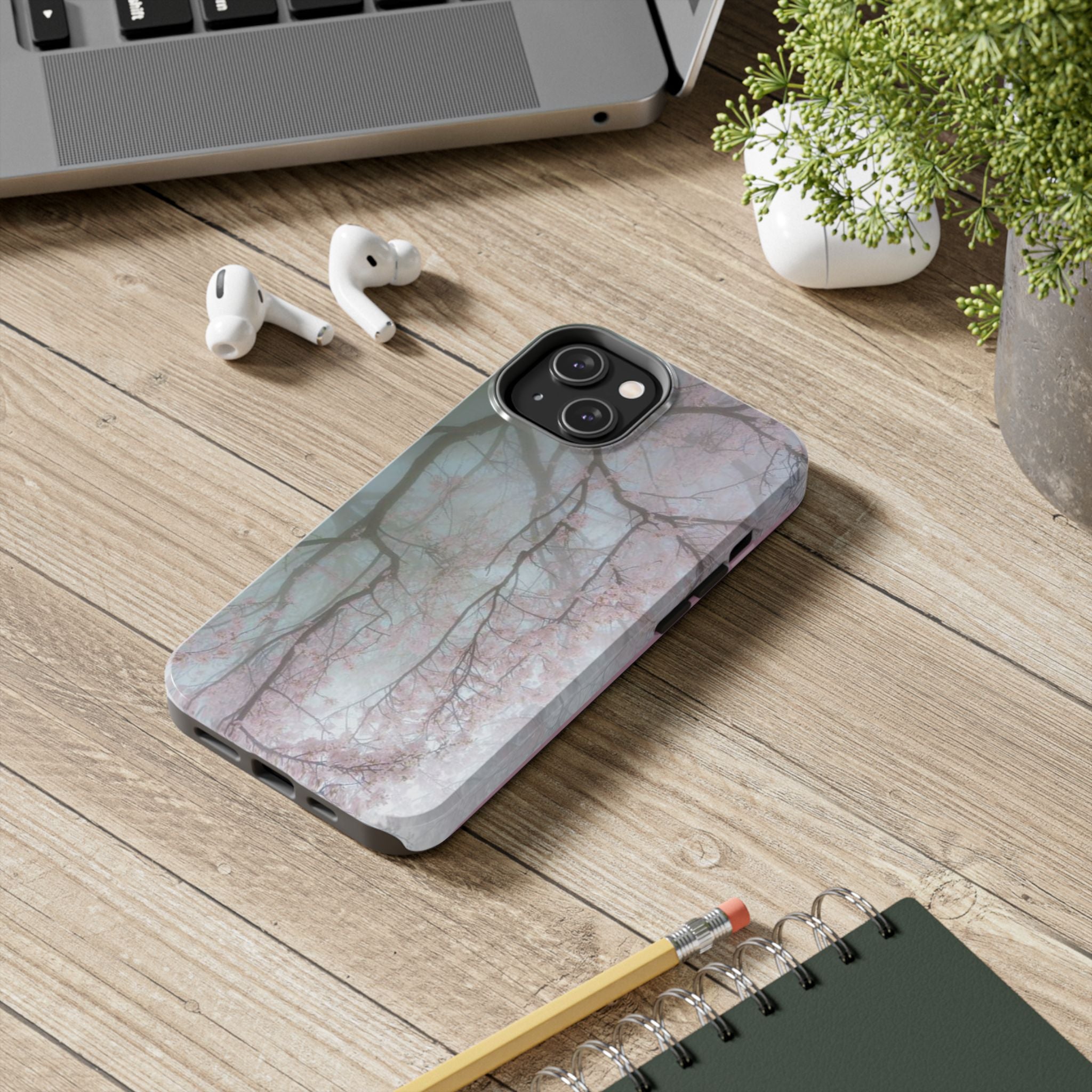Foggy Cherry Blossom Cyber Phone Case  - Tough Impact-Resistant Case