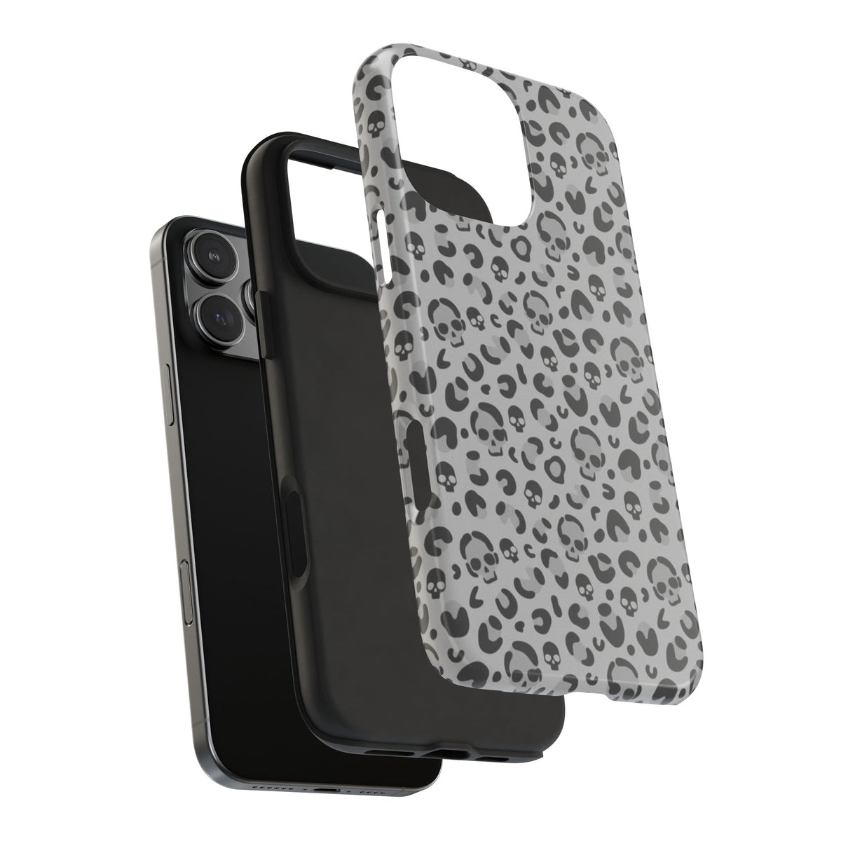 Skull Cheetah Grey Leopard Phone Case
