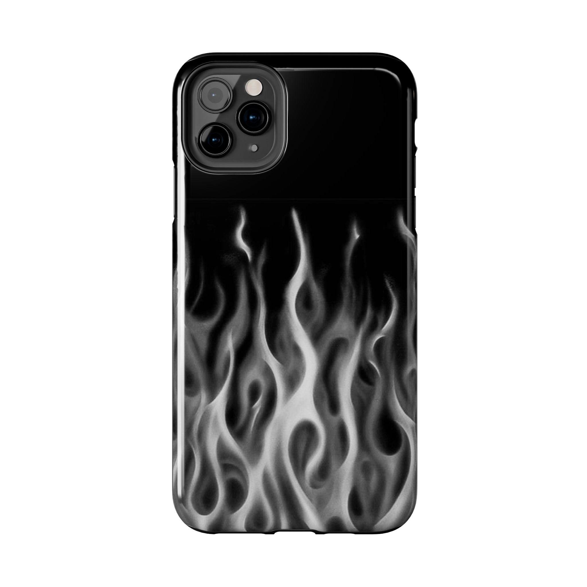 White Airbrush Flames Phone Case  - Tough Impact-Resistant Case
