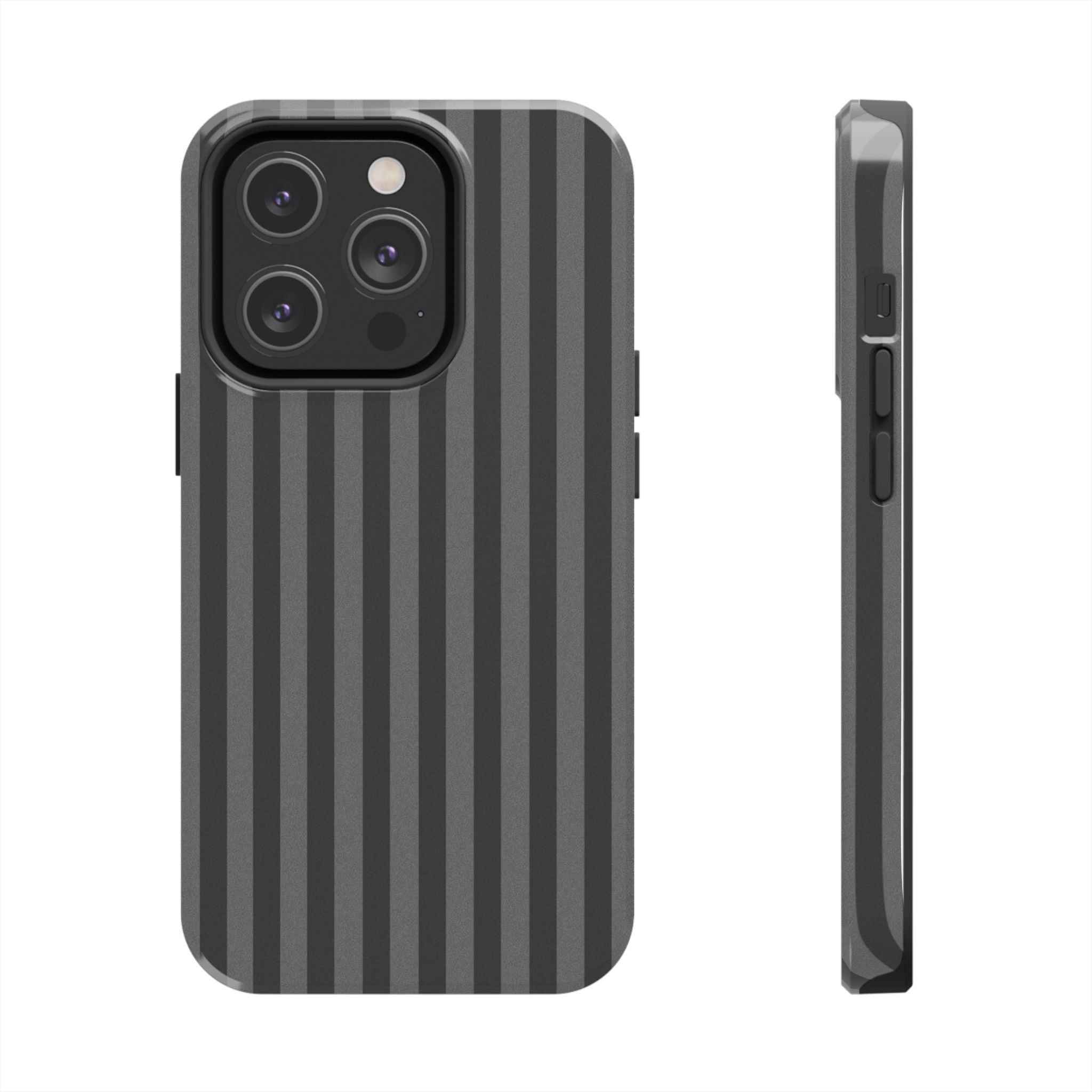 Dark Grey and Black Stripes Phone Case