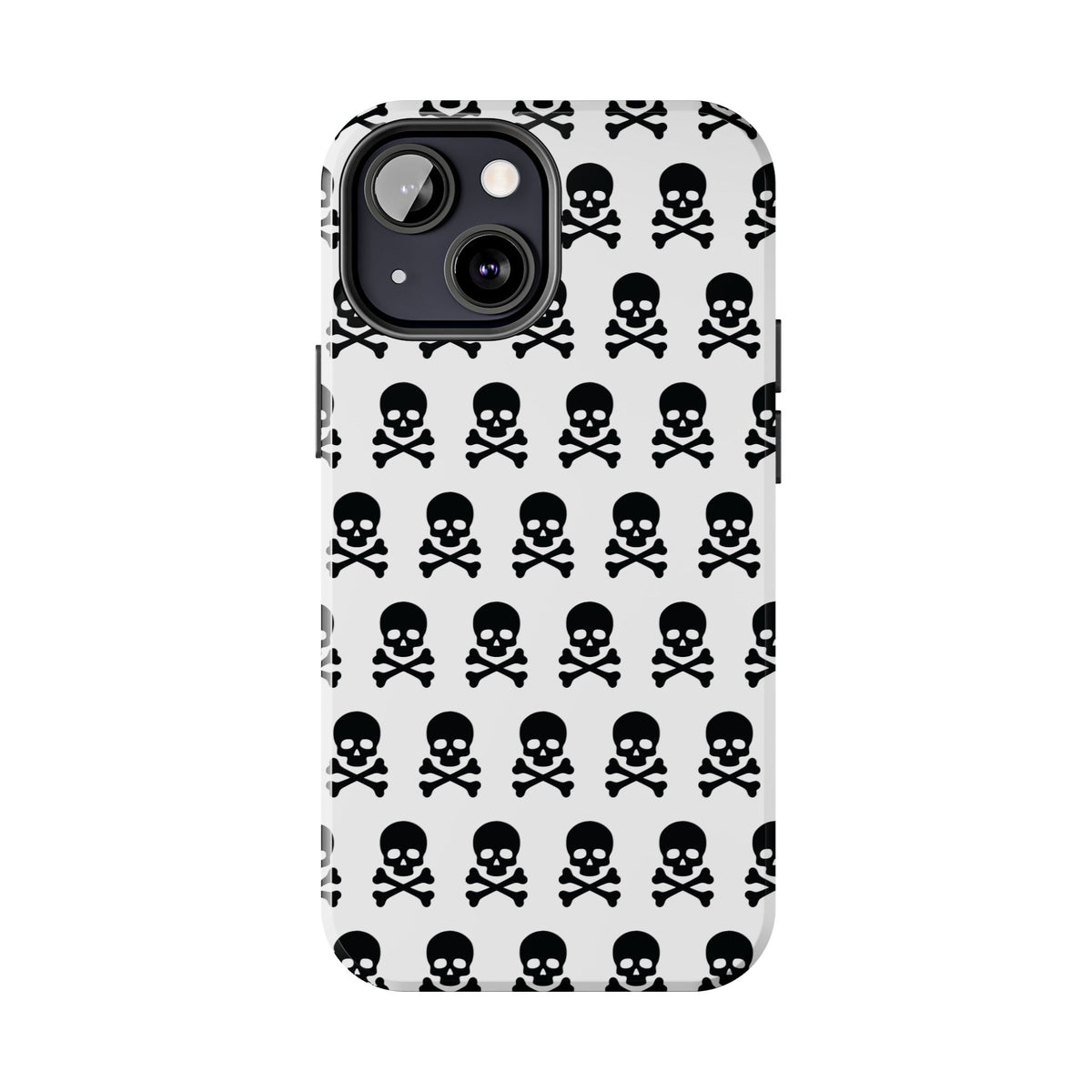White Punk Skull Print Phone Case