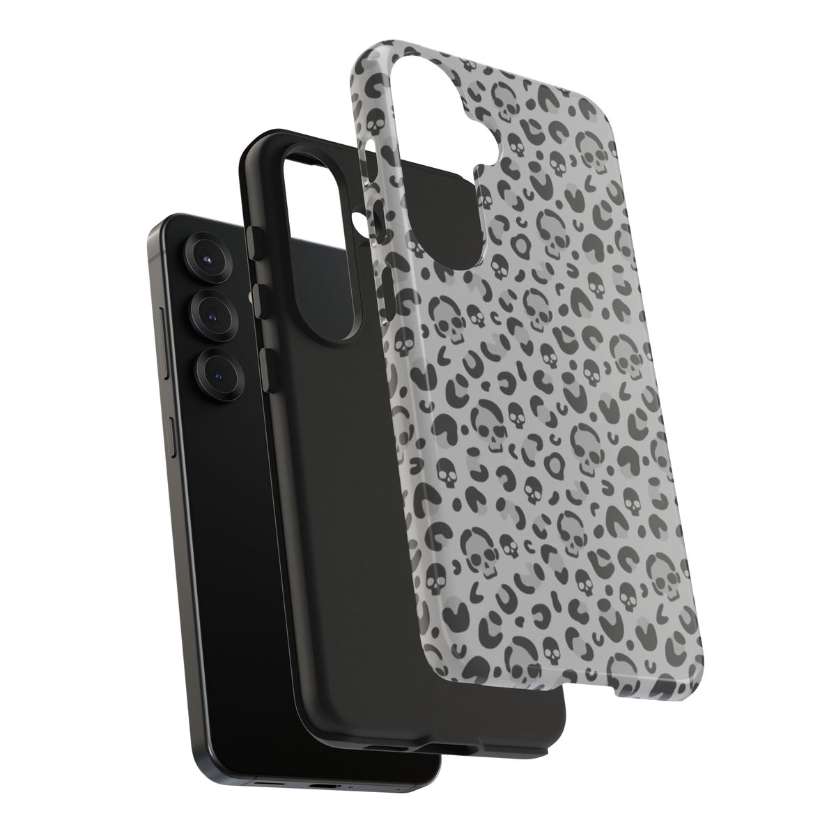 Skull Cheetah Grey Leopard Phone Case
