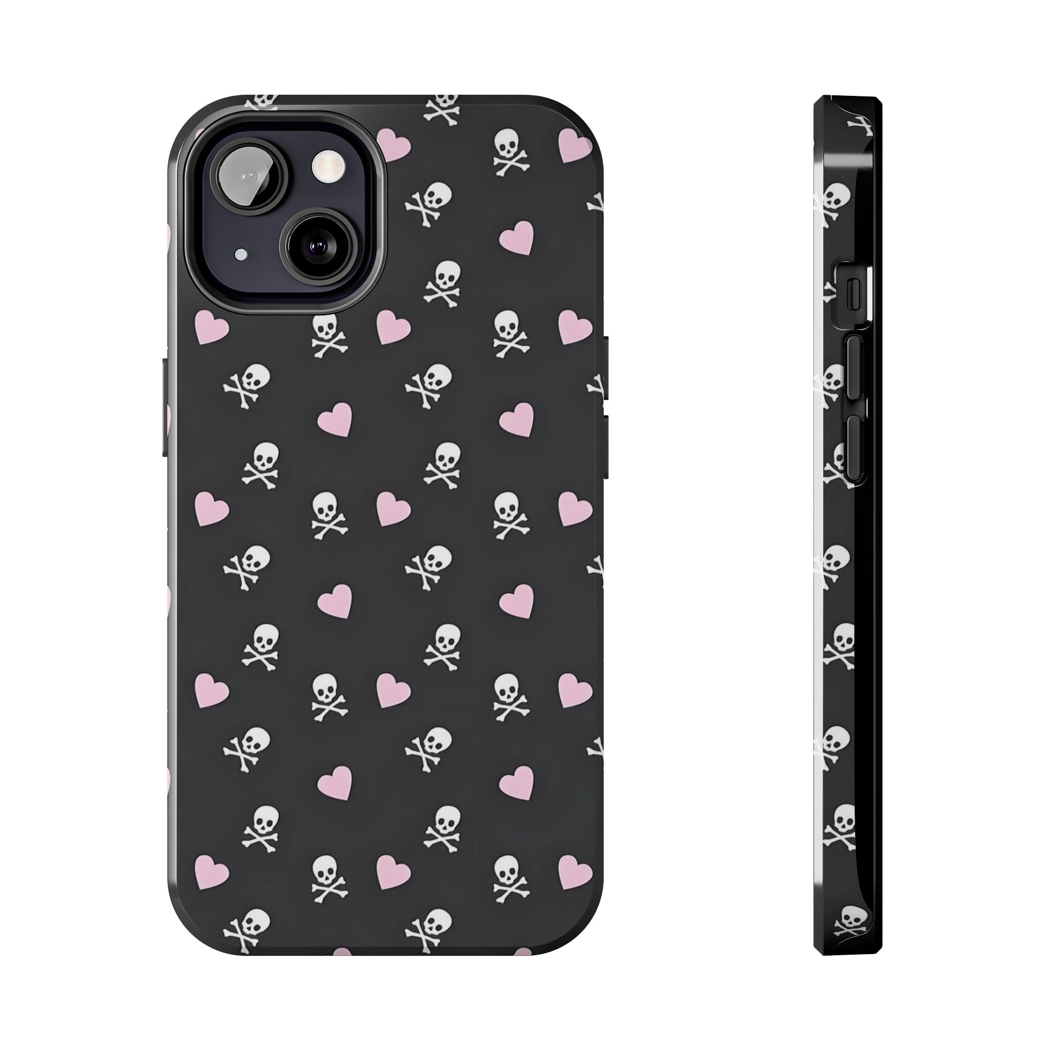Cute Skulls and Hearts Phone Case  - Tough Impact-Resistant Case
