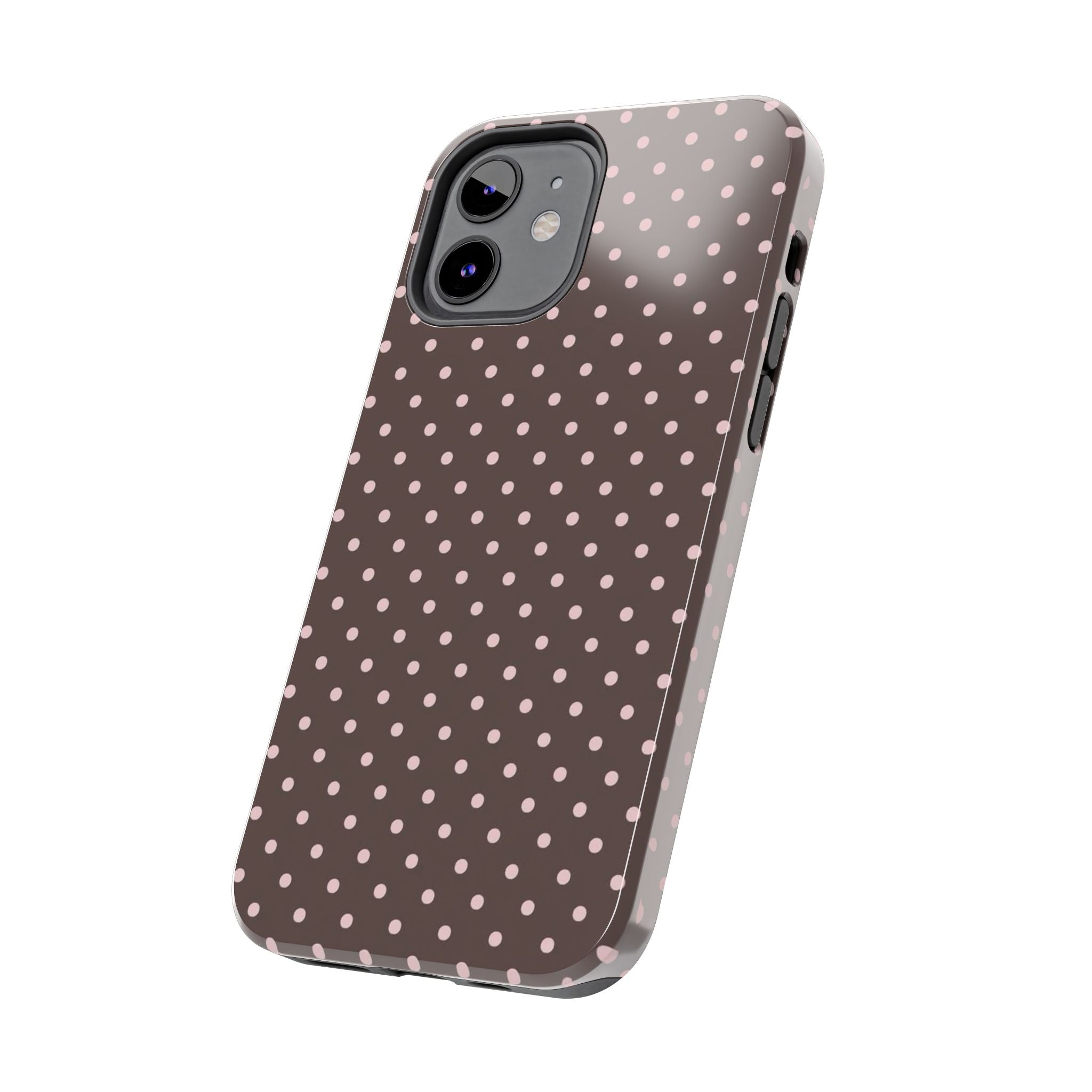 Brown with Pink Dots Phone Case  - Tough Impact-Resistant Case