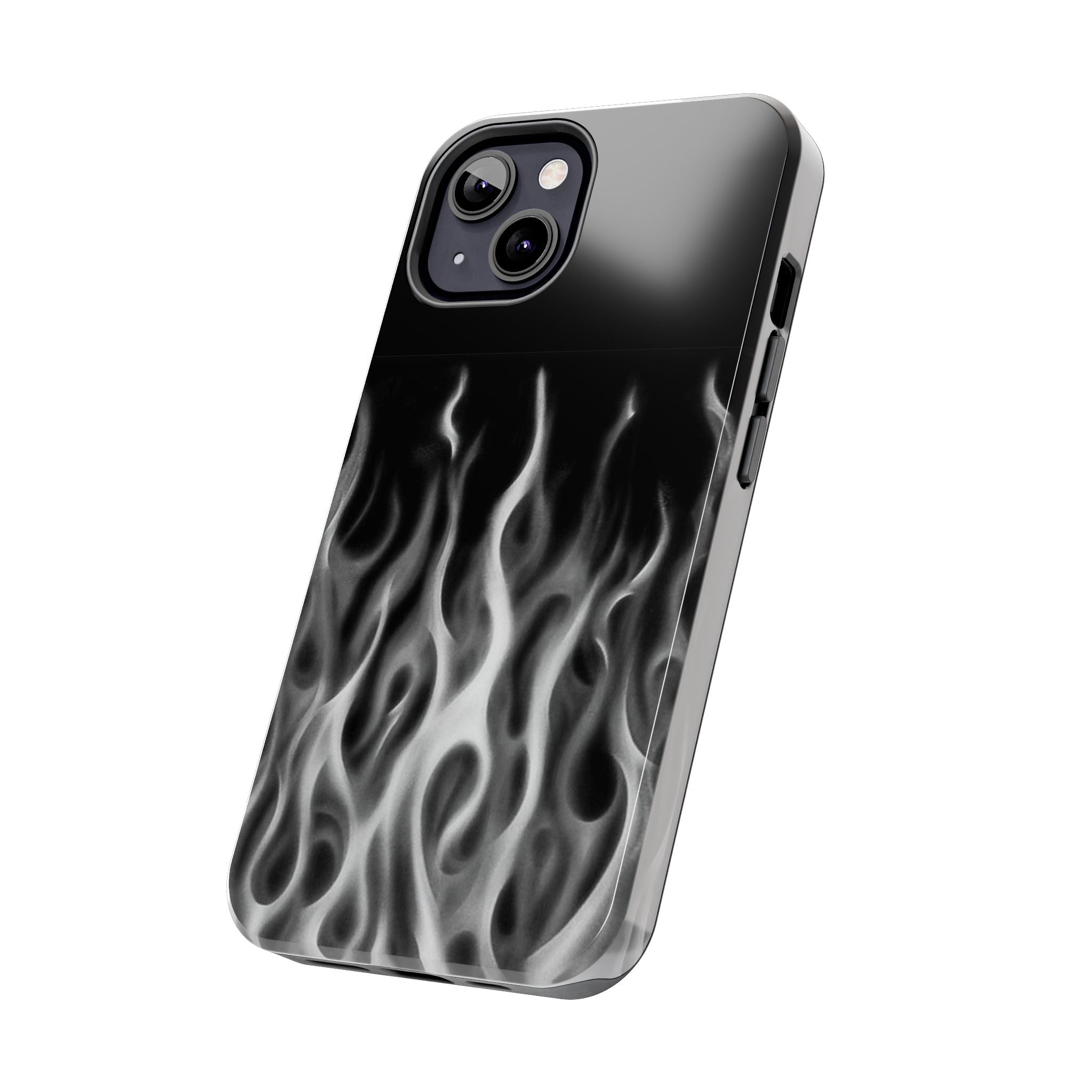 White Airbrush Flames Phone Case  - Tough Impact-Resistant Case